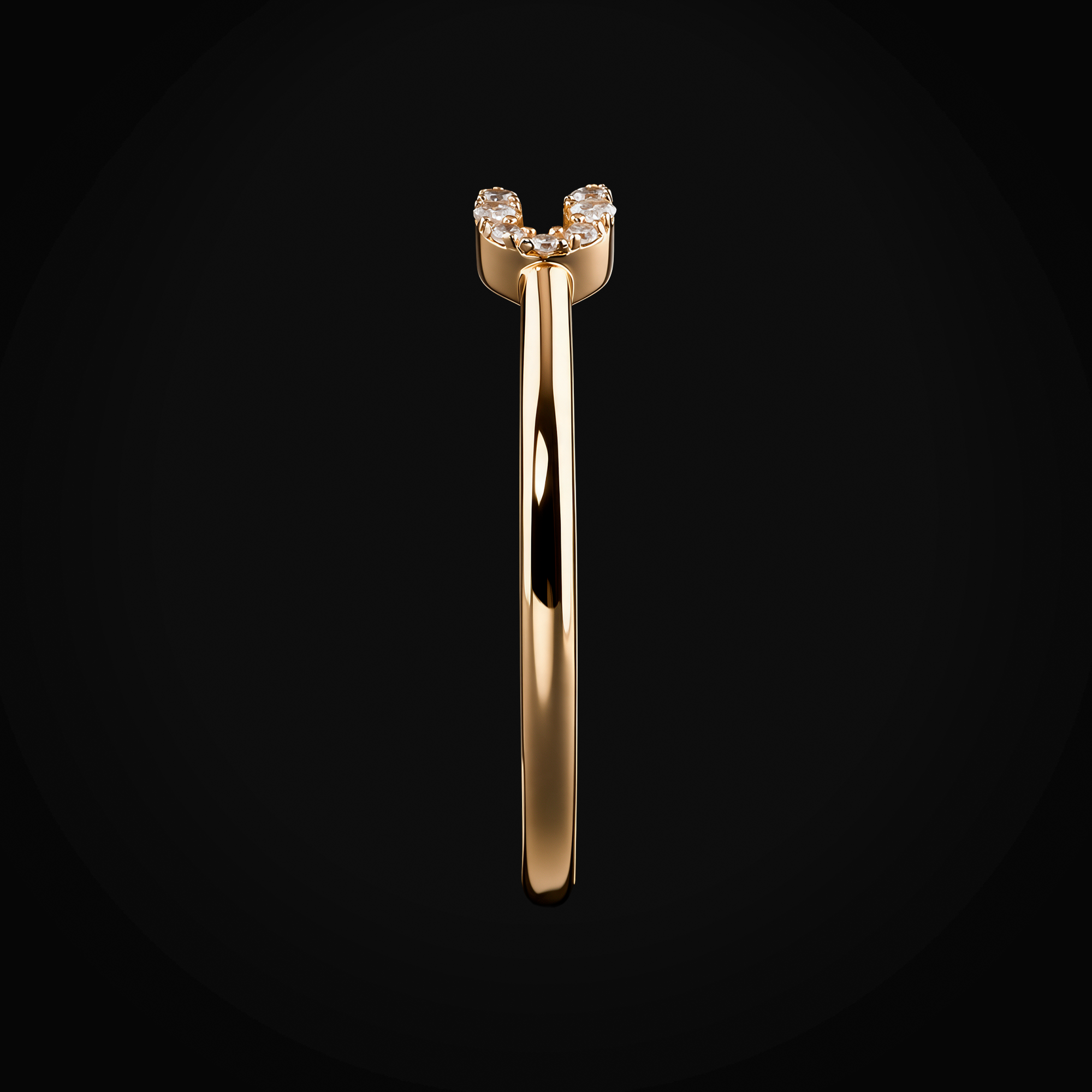 Anillo broche de oro amarillo 14K con diamantes naturales 0.04 ct + estuche