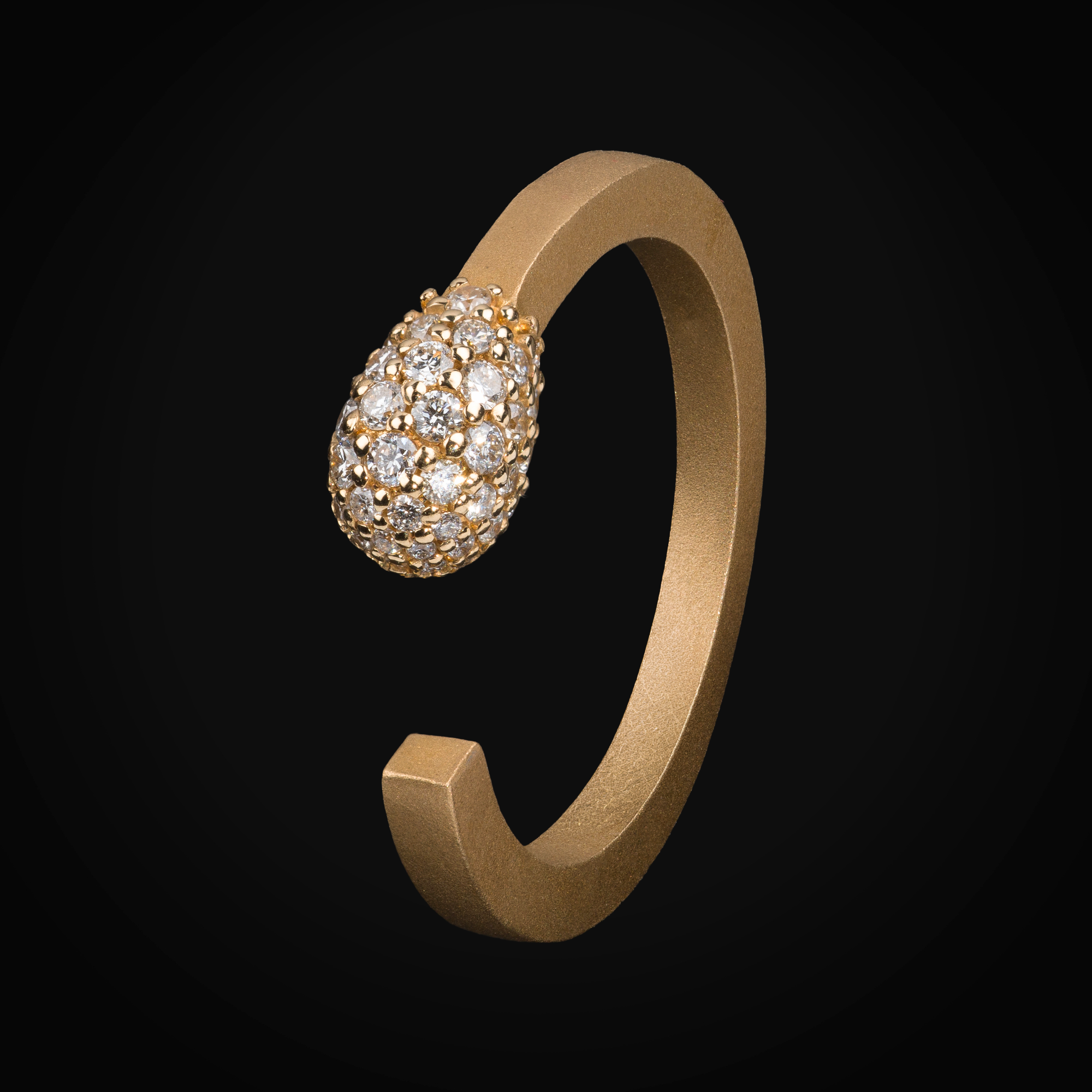 Anillo 14k "Fosforo” Oro Amarillo Diamantes De Mina Corte Brillante + Estuche