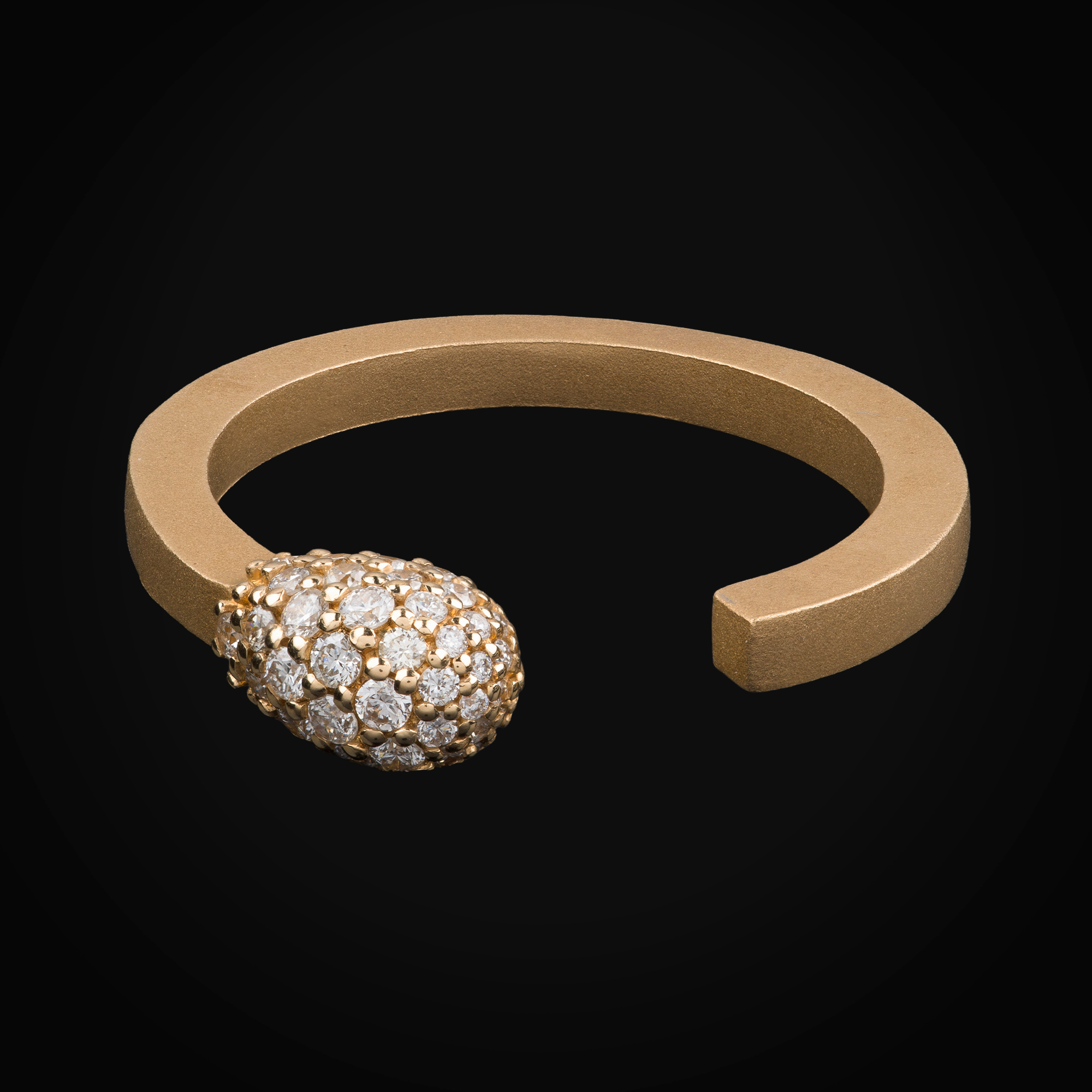 Anillo 14k "Fosforo” Oro Amarillo Diamantes De Mina Corte Brillante + Estuche