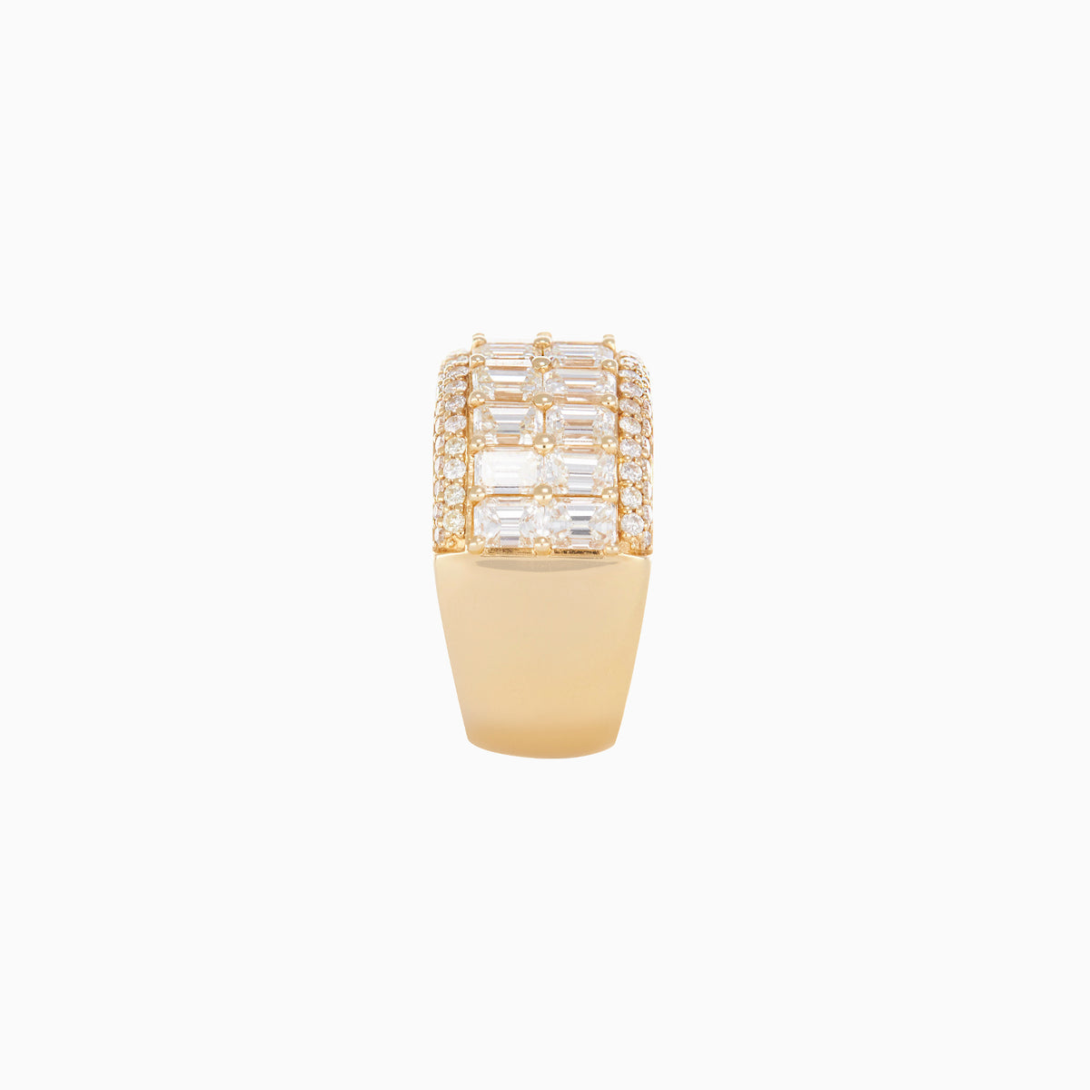 Anillo Oro Amarillo 14k Full Ice con Diamantes