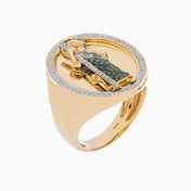 Anillo San Judas Oro 14k con Diamantes