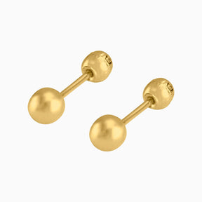 Broqueles Bola Hueca 14k Oro Amarillo