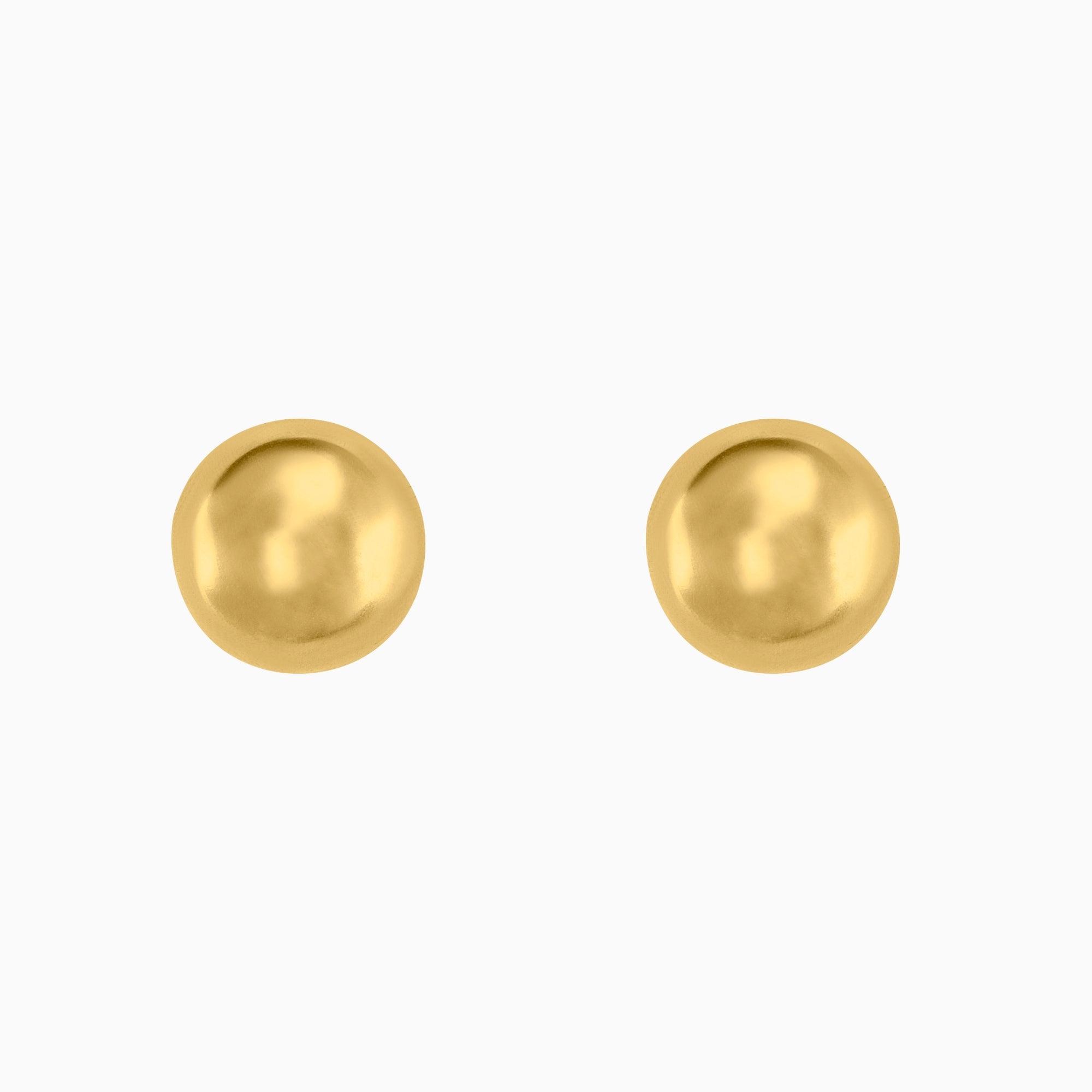 Broqueles Bola Hueca Oro Amarillo 14k + Estuche | broquel de oro | Maestros Joyeros