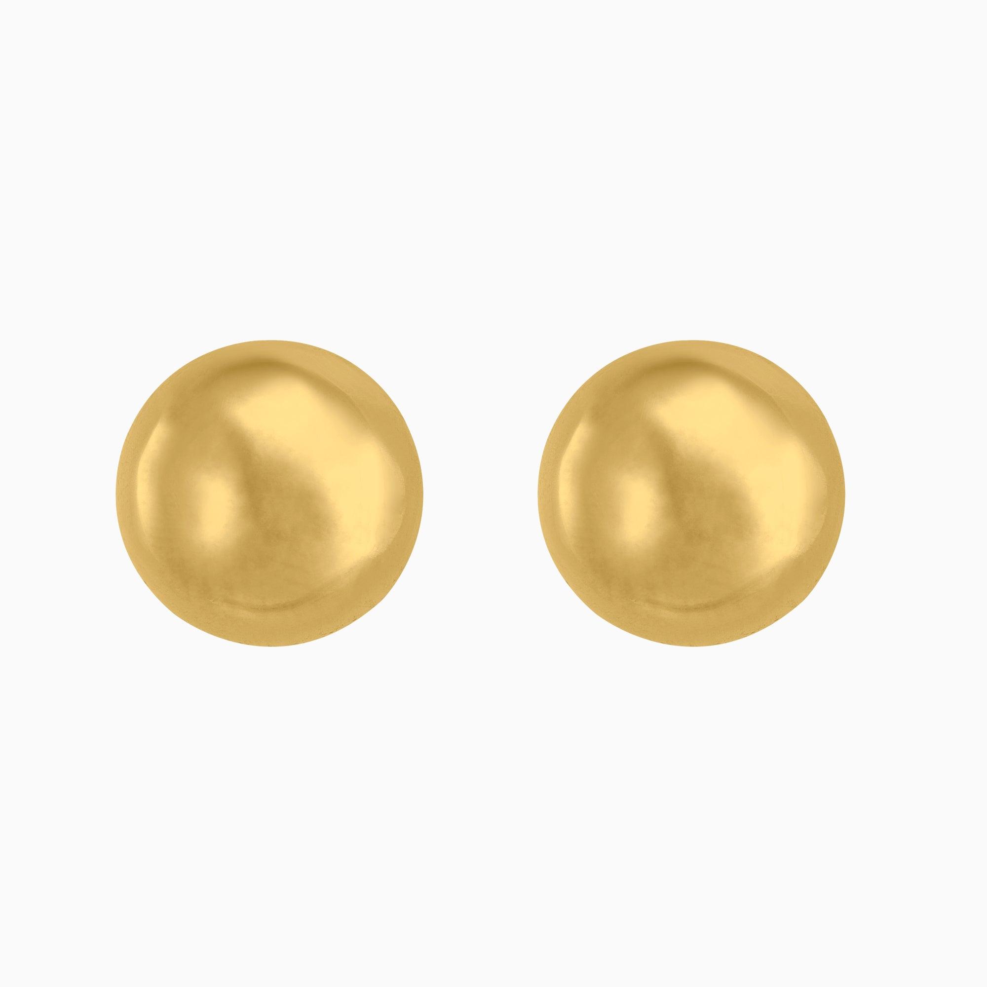 14k Yellow Gold Hollow Ball Stud Earrings