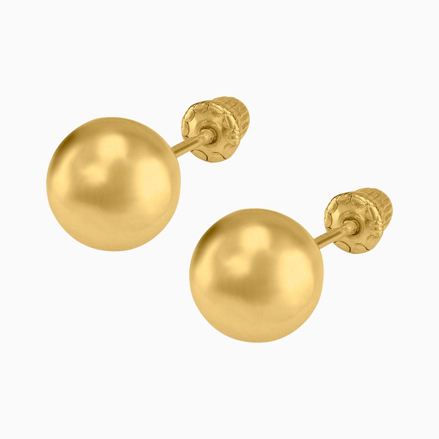 Broqueles Bola Hueca 14k Oro Amarillo + Estuche | broquel de oro | Maestros Joyeros