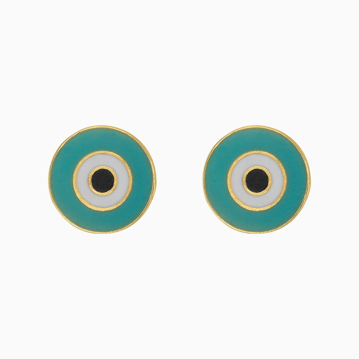 Broqueles Ojo Turco Oro Amarillo 14k + Estuche | broquel de oro | Maestros Joyeros