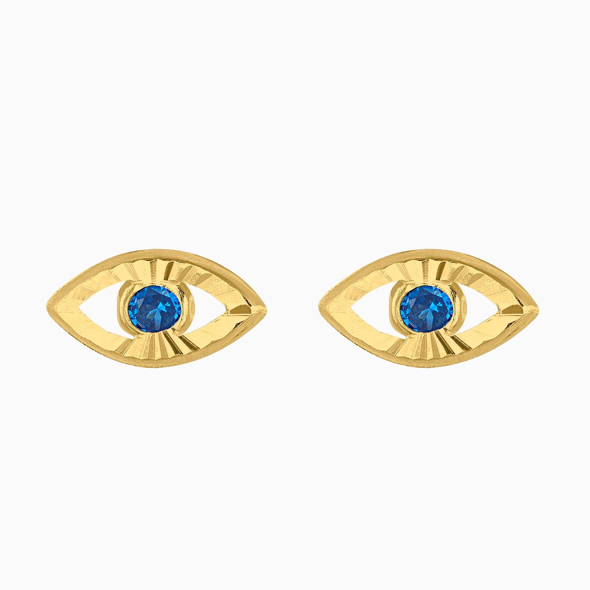 Broqueles Ojo Turco Oro Amarillo 14k  + Estuche | broquel de oro | Maestros Joyeros
