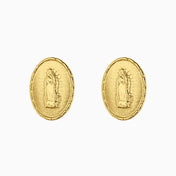 Broqueles Oro 14k Figura Virgen