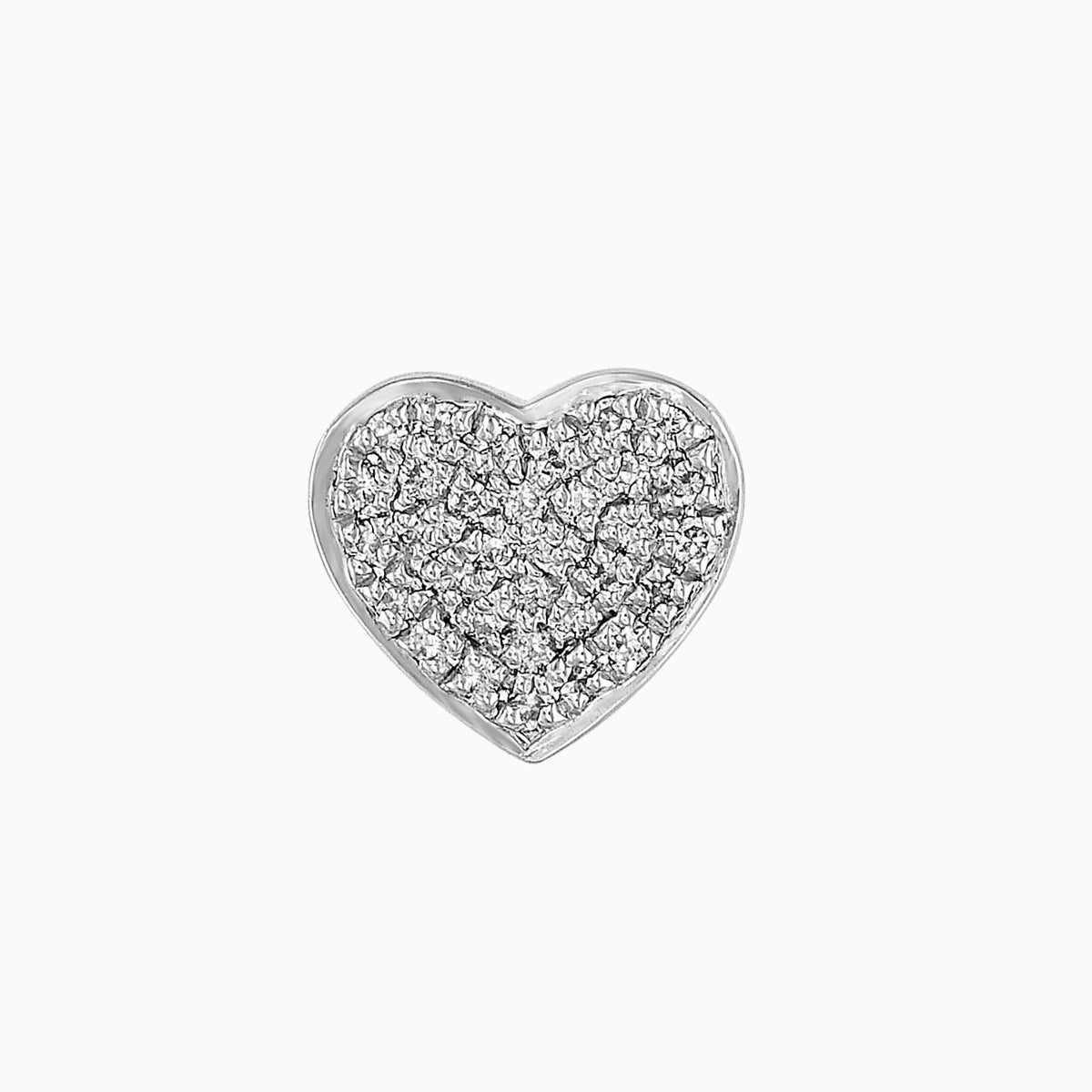 Broqueles de Corazón 14k Oro Blanco con Diamantes Naturales