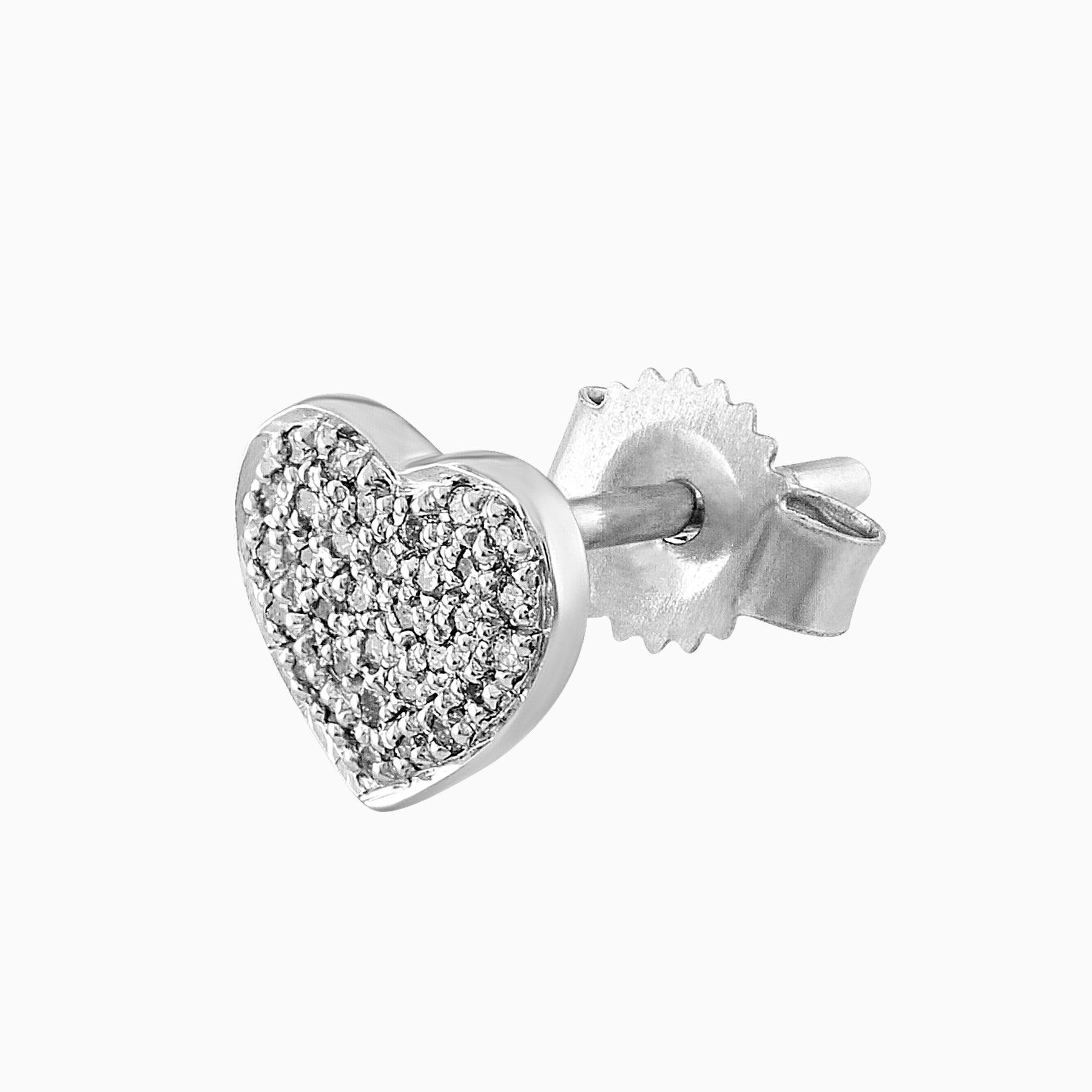 Broqueles de Corazón 14k Oro Blanco con Diamantes Naturales