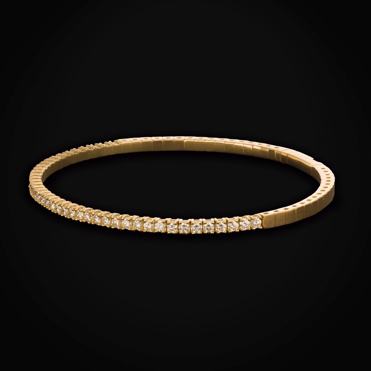 Brazalete Tennis 14k Oro Amarillo 57 Diamantes + Estuche