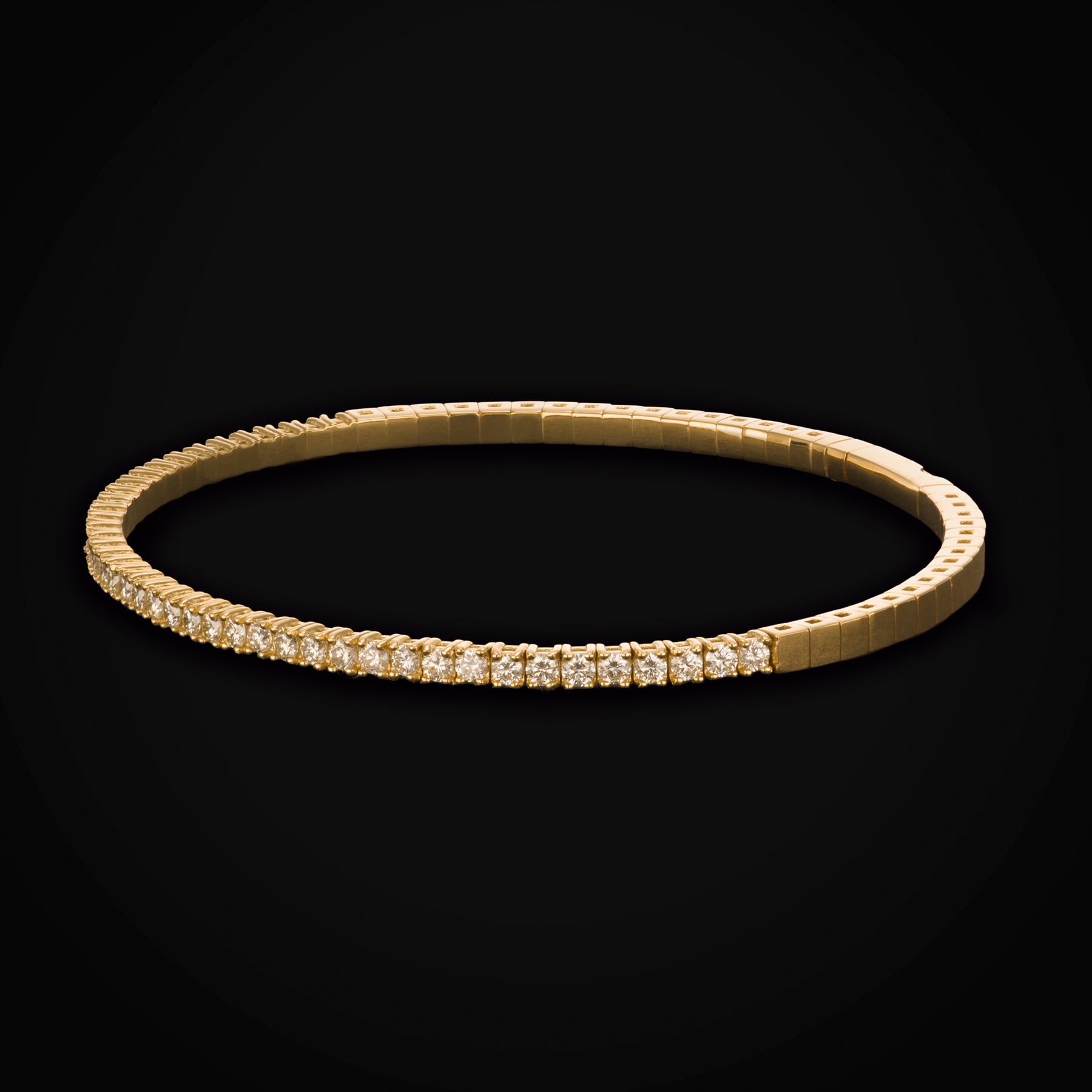 Brazalete Tennis 14k Oro Amarillo 57 Diamantes + Estuche