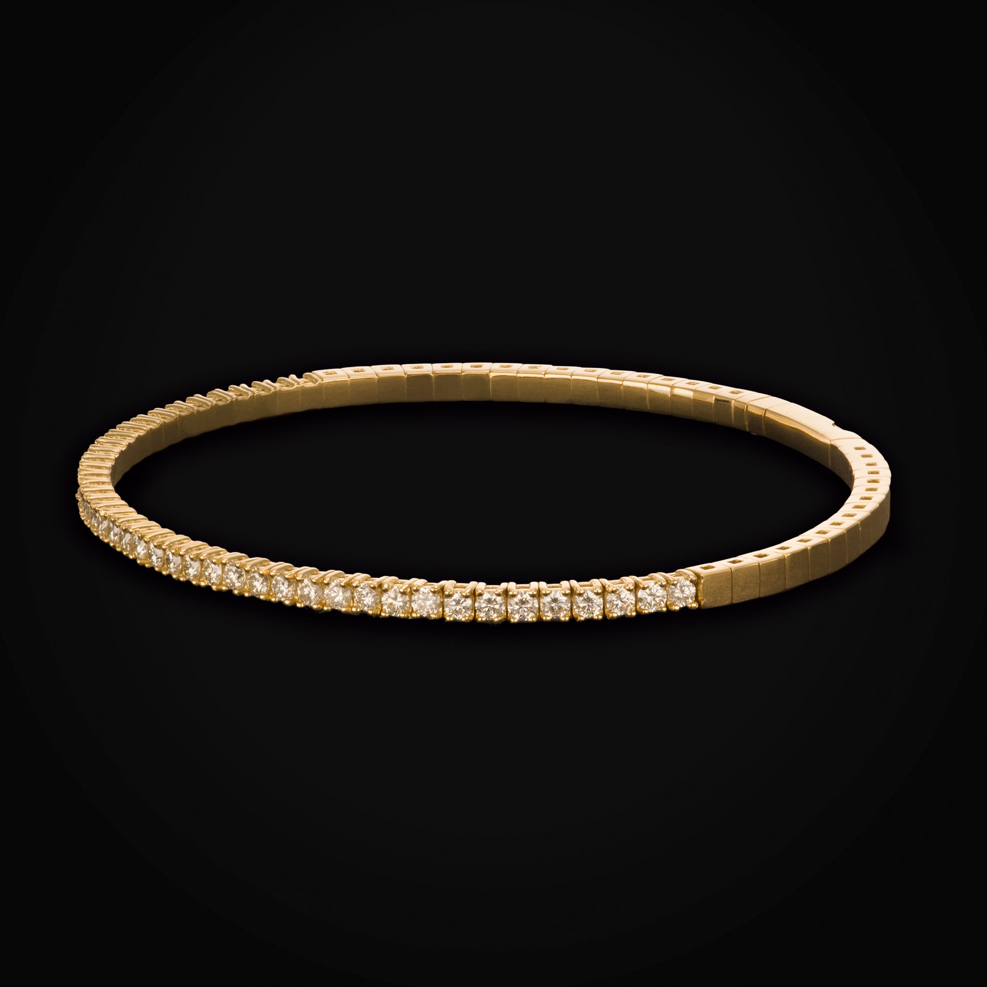 Brazalete Tennis 14k Oro Amarillo 57 Diamantes + Estuche