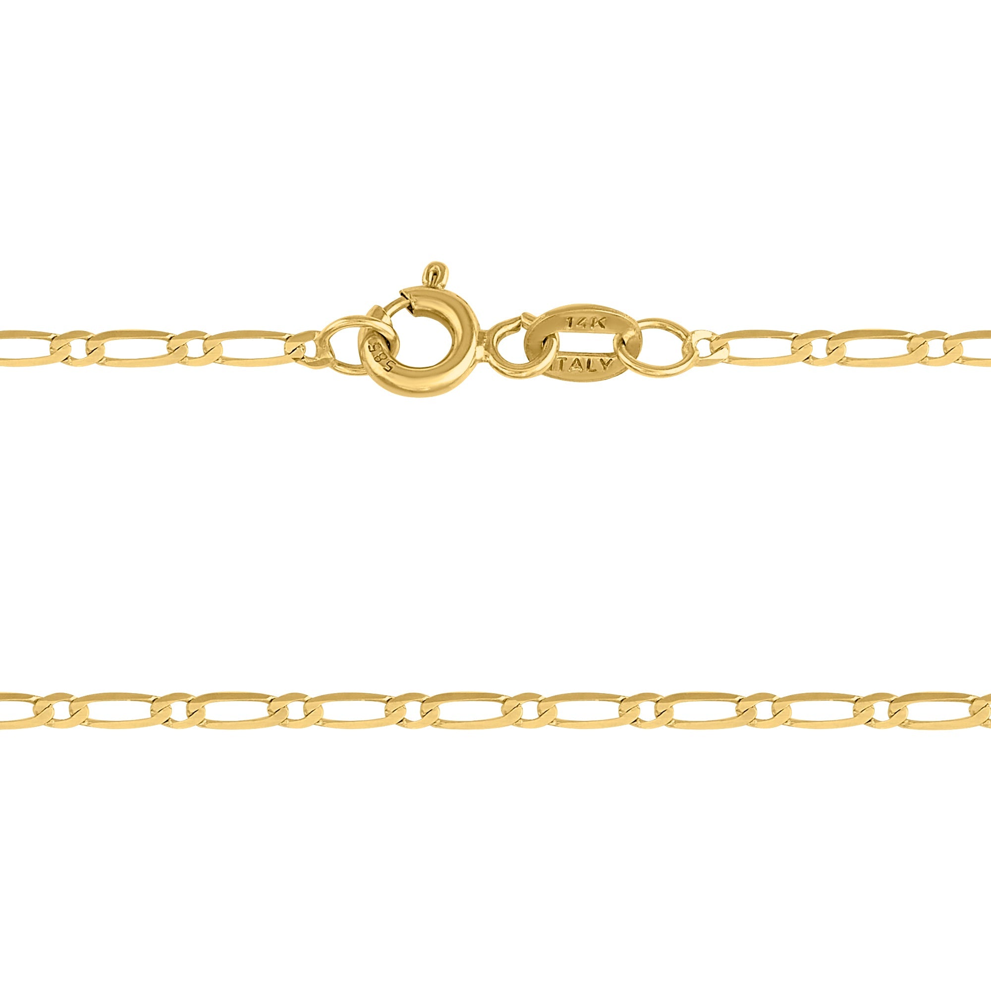 Cadena 1x1 Tejido Fígaro Troquelado 14K Oro Amarillo + Estuche | cadena de oro | Maestros Joyeros