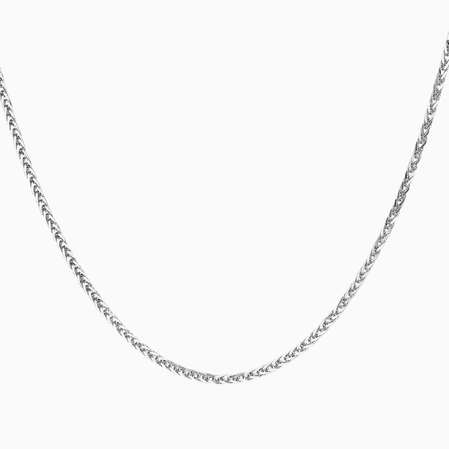 Cadena Espiga Cuadrada 14K Oro Blanco + Estuche | cadena de oro | Maestros Joyeros