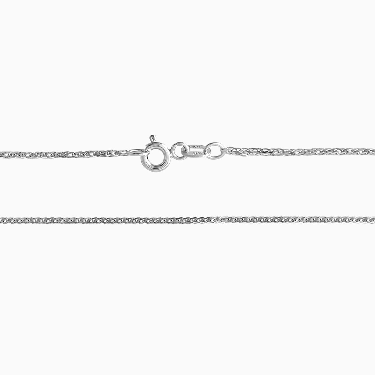 Cadena Espiga Cuadrada 14K Oro Blanco + Estuche | cadena de oro | Maestros Joyeros