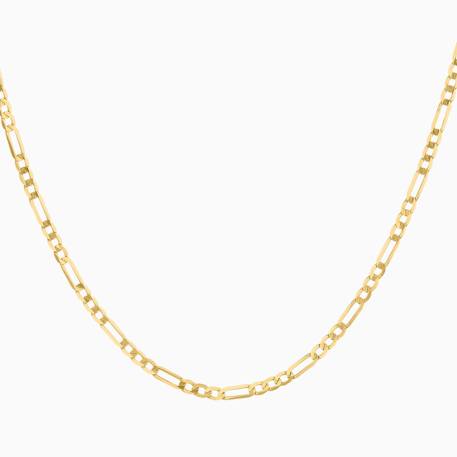 Cadena 3X1 Tejido Fígaro Lisa 14K Oro Amarillo + Estuche