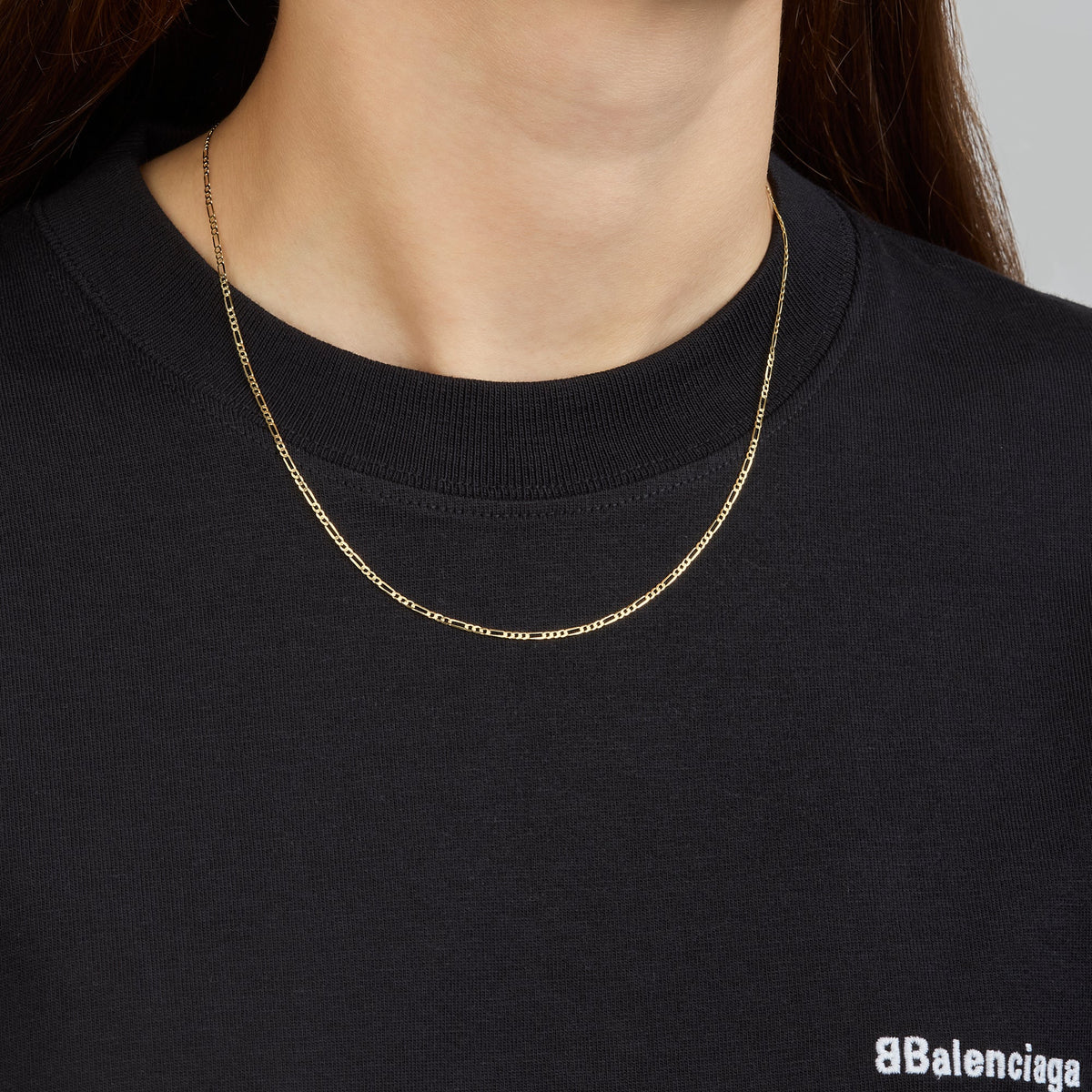 Cadena 3X1 Tejido Fígaro Lisa 14K Oro Amarillo + Estuche