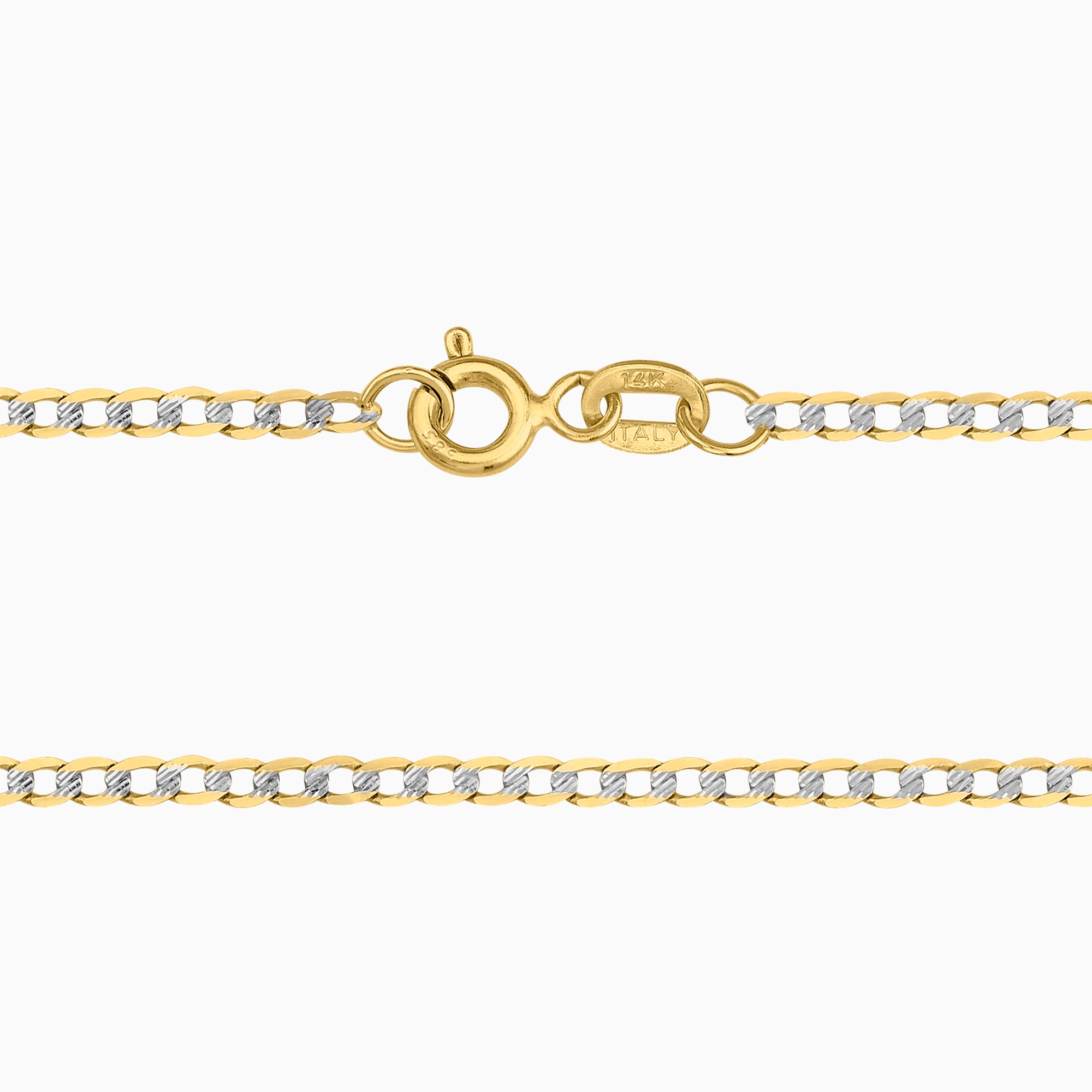 Cadena Barbada Diamantada 14k + Estuche | cadena de oro | Maestros Joyeros
