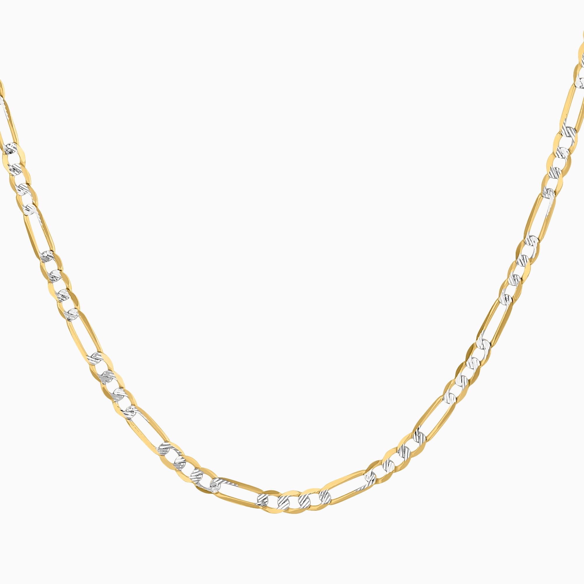 Cadena Tejido Fígaro Diamantada 14K Oro Amarillo + Estuche | cadena de oro | Maestros Joyeros