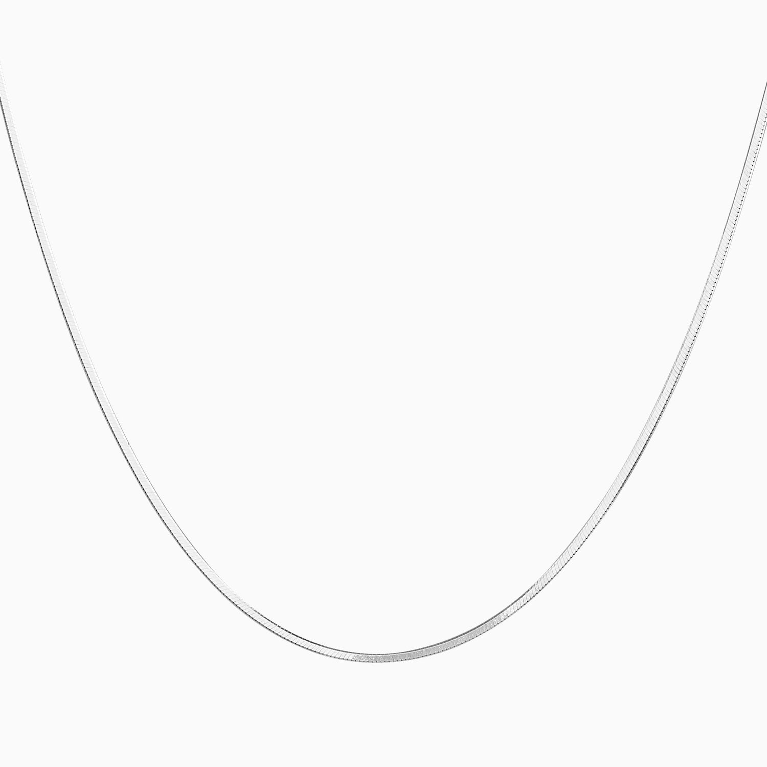 Cadena Tejido Planchado Cuadrado 14K Oro Blanco + Estuche | cadena de oro | Maestros Joyeros
