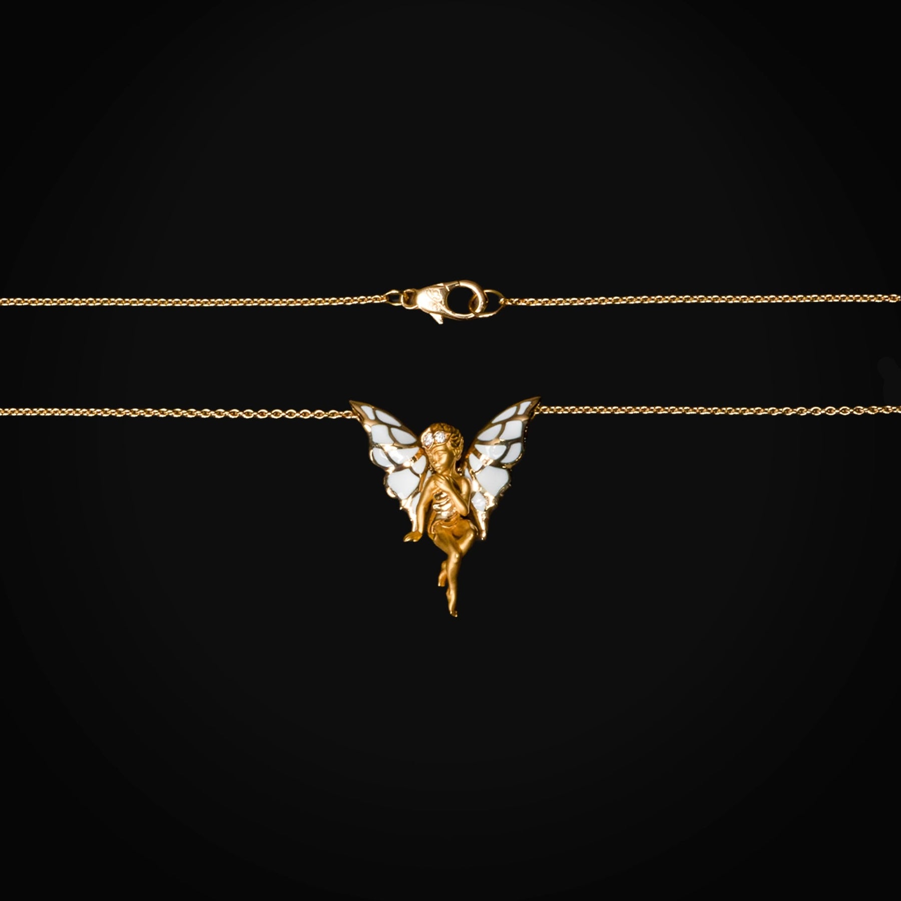 18k Yellow Gold Chain with Fairy Pendant