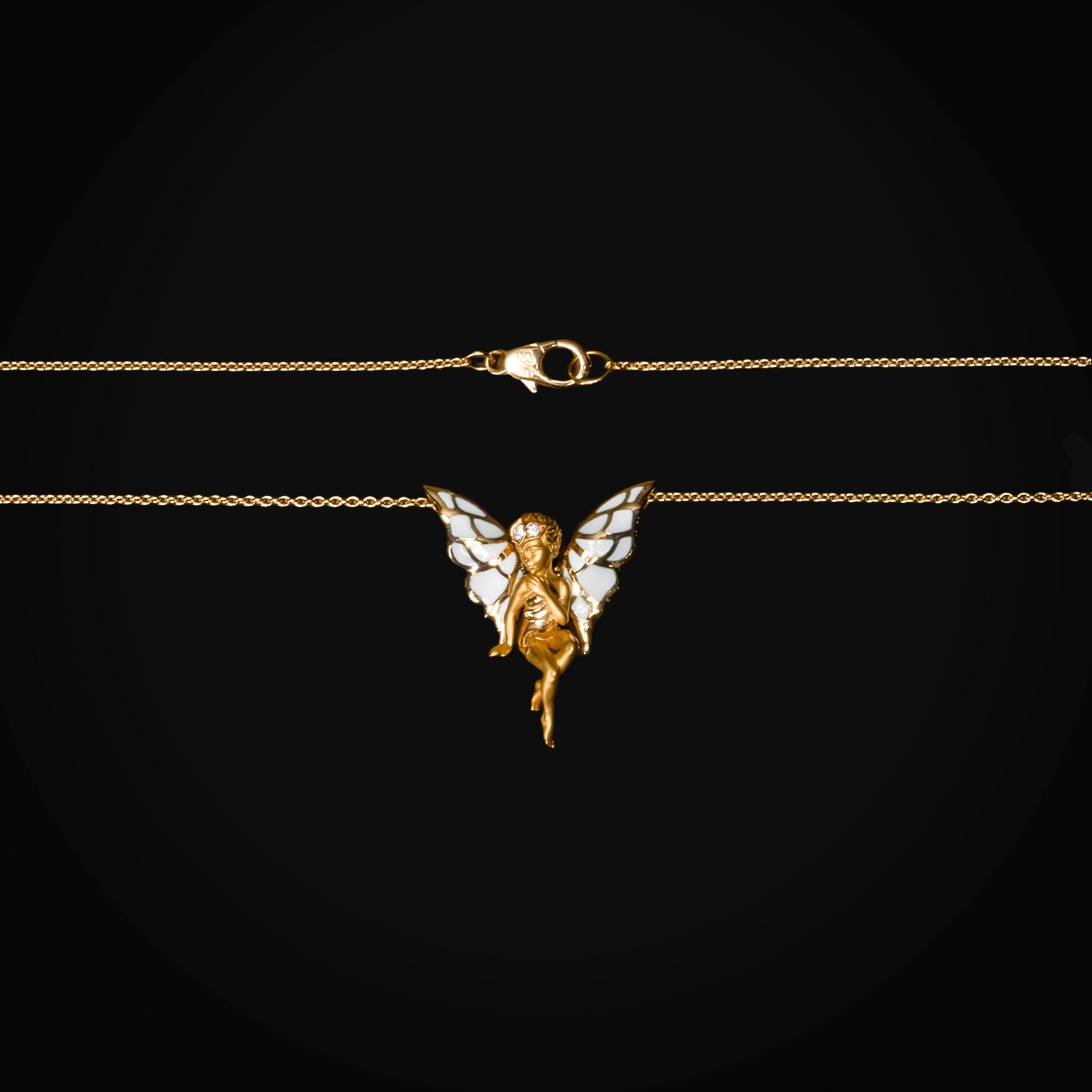 18k Yellow Gold Chain with Fairy Pendant