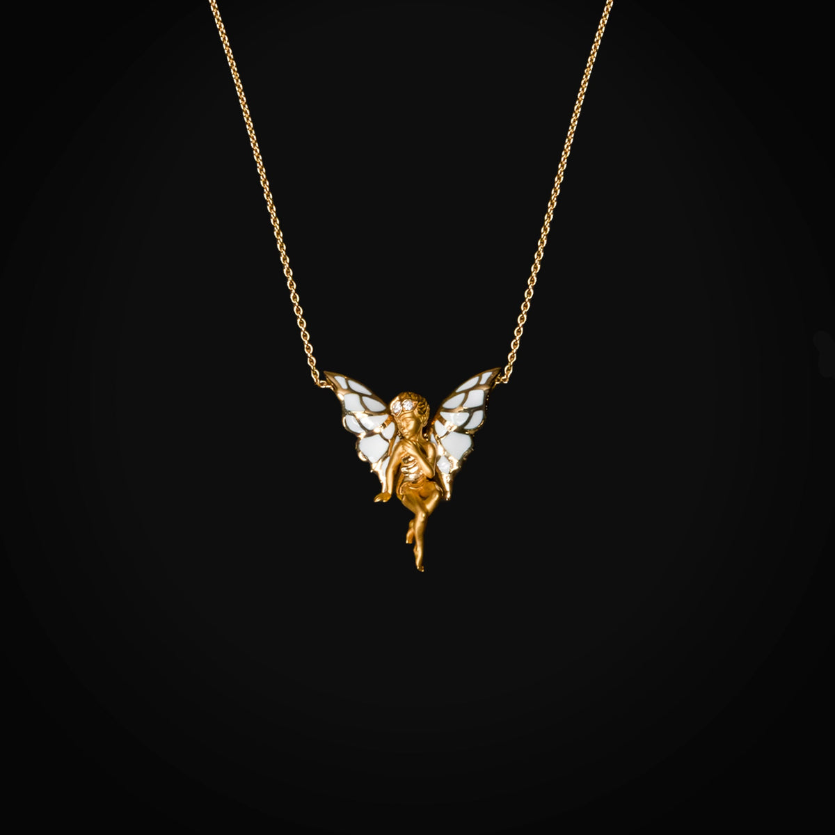Cadena 18k Oro Amarillo con Dije de Hada