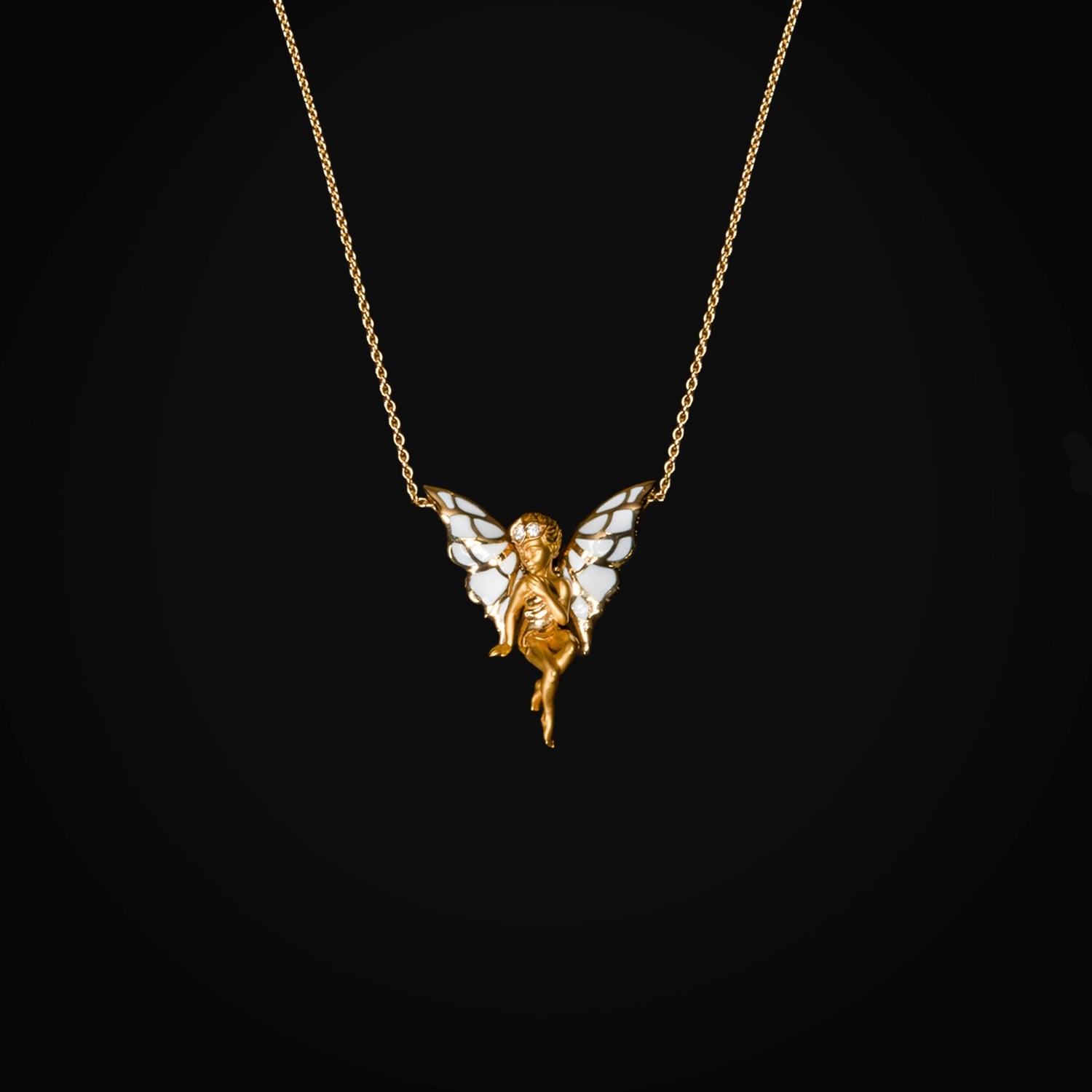 Cadena 18k Oro Amarillo con Dije de Hada
