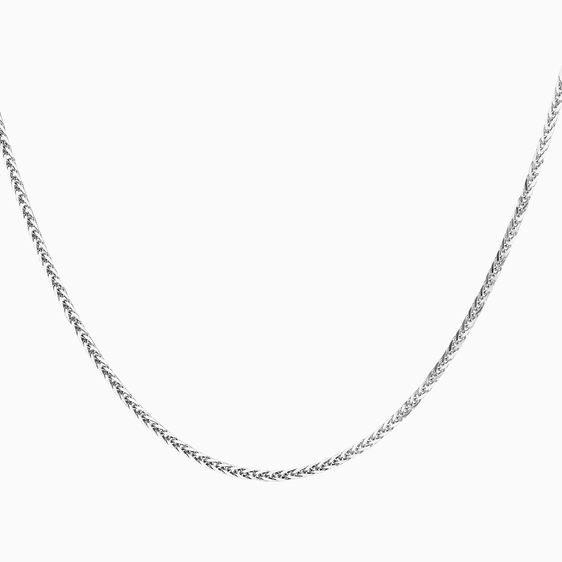 Cadena Espiga Cuadrada 14K Oro Blanco + Estuche | cadena de oro | Maestros Joyeros