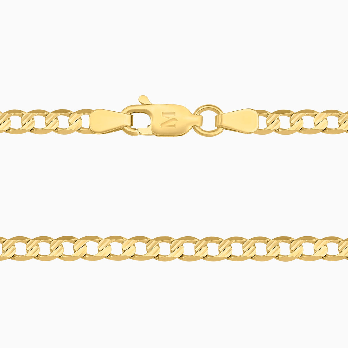 Cadena Barbada Troquelado 14K Oro Amarillo + Estuche | cadena de oro | Maestros Joyeros