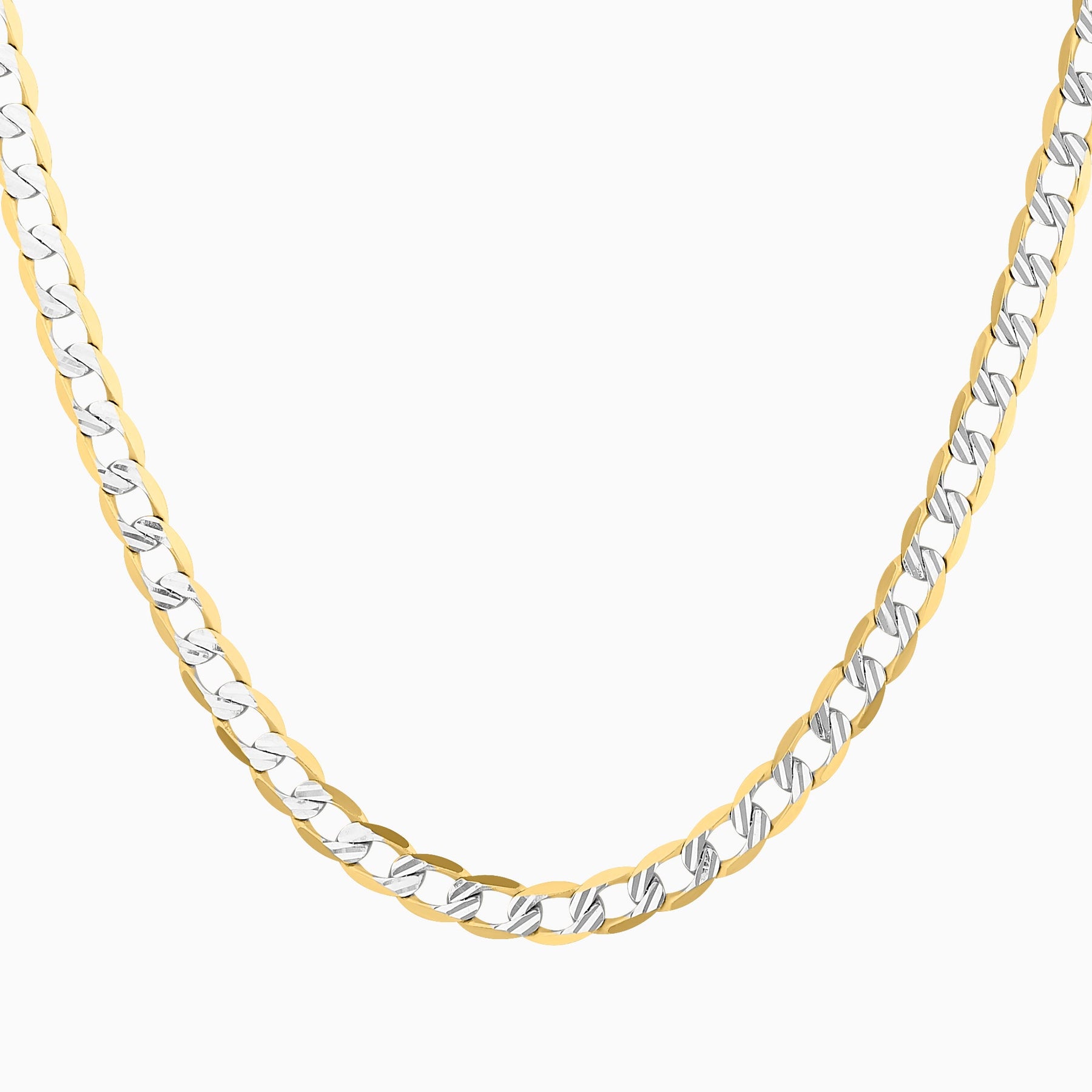 Cadena Barbada Diamantada 14K Oro Amarillo + Estuche | cadena de oro | Maestros Joyeros