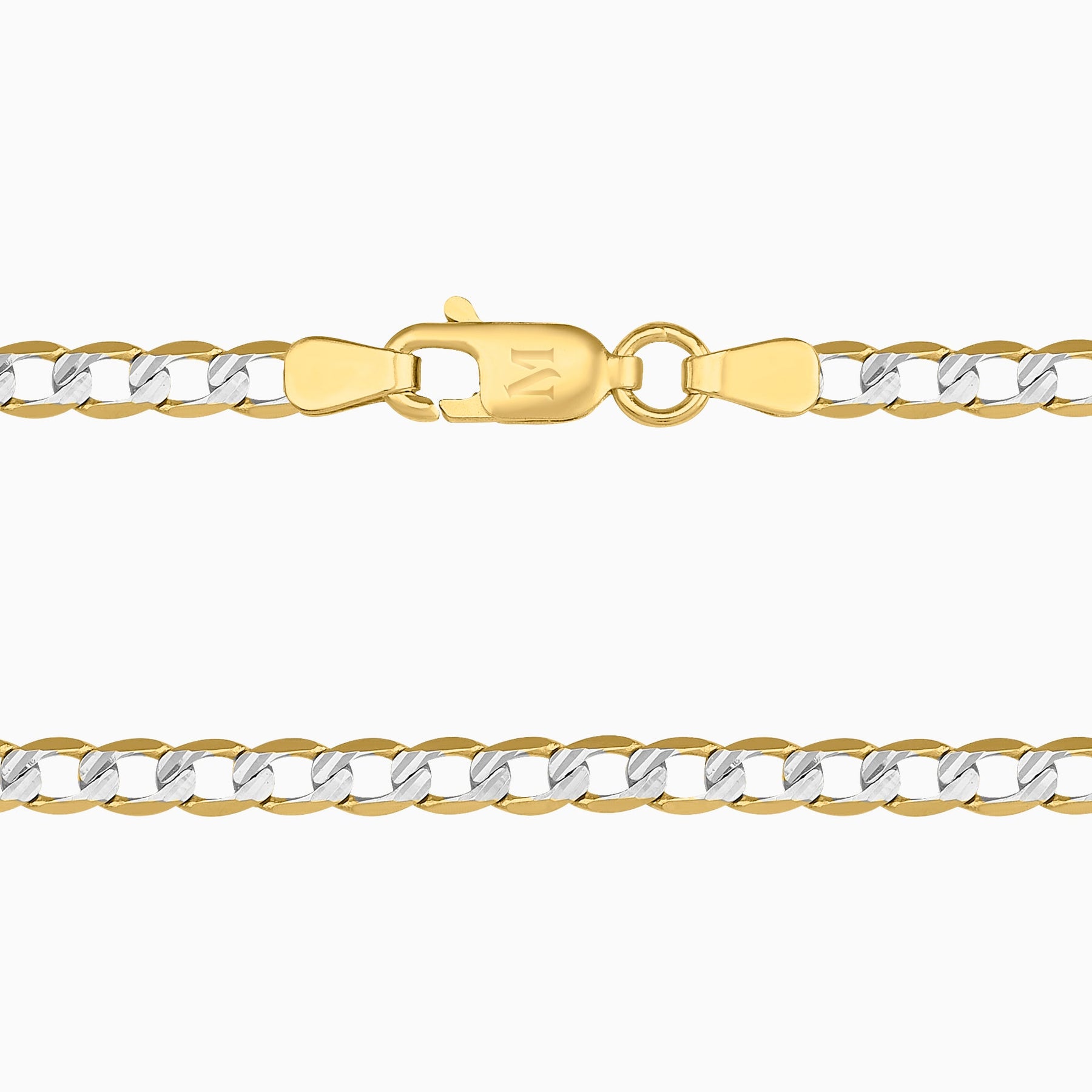 Cadena Barbada Diamantada 14K Oro Amarillo + Estuche | cadena de oro | Maestros Joyeros