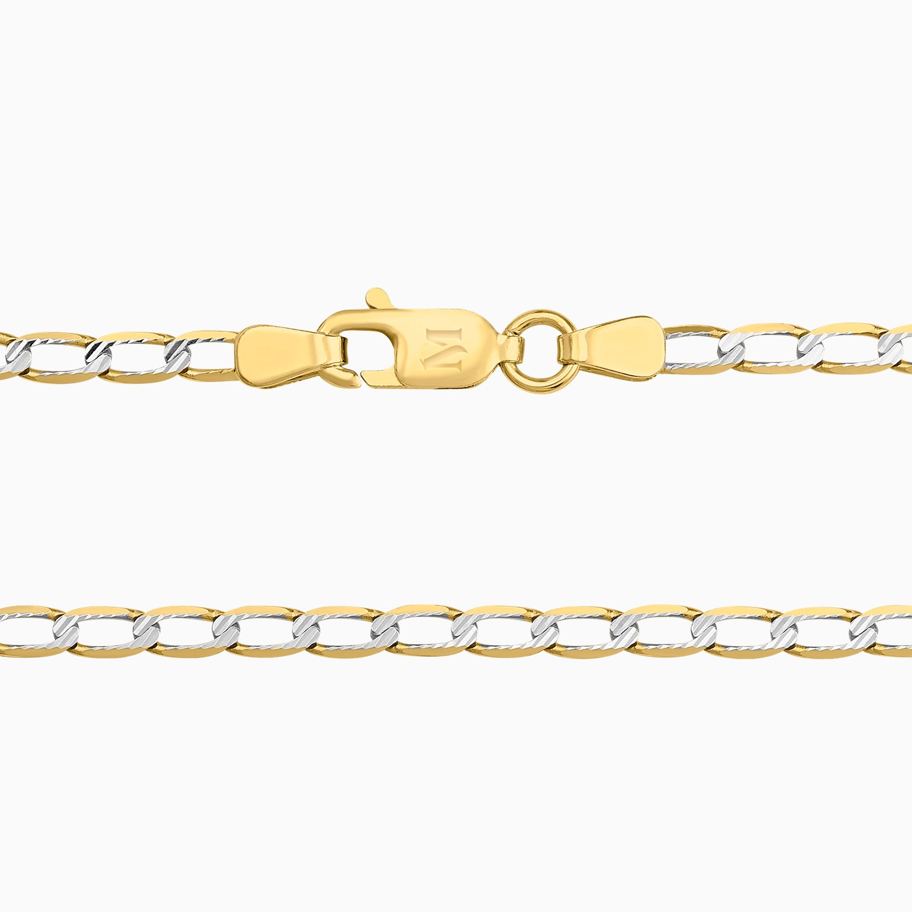 Cadena Ancla Diamantada 14K Oro Amarillo + Estuche