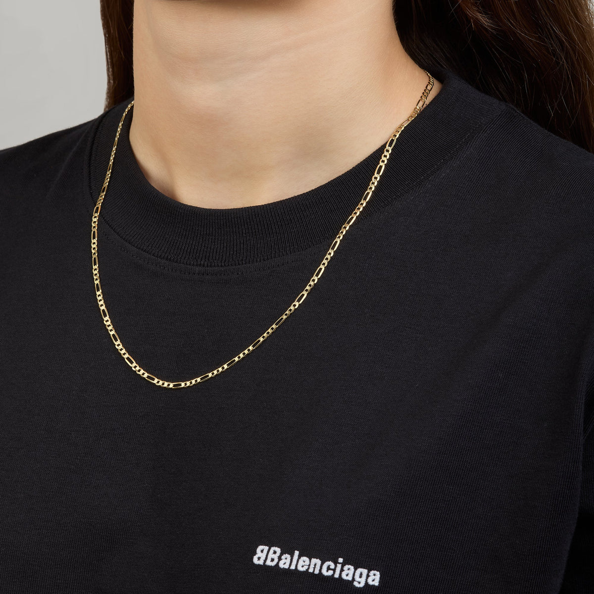 Cadena 3X1 Tejido Fígaro Troquelado 14K Oro Amarillo + Estuche