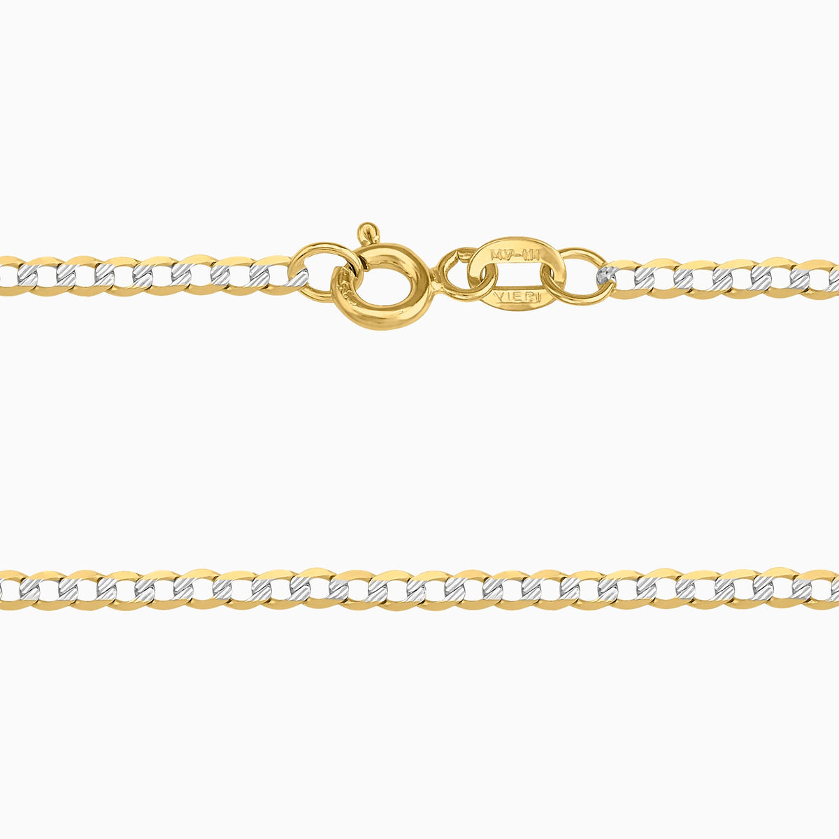 Cadena Barbada Diamantada 14K  + Estuche | cadena de oro | Maestros Joyeros