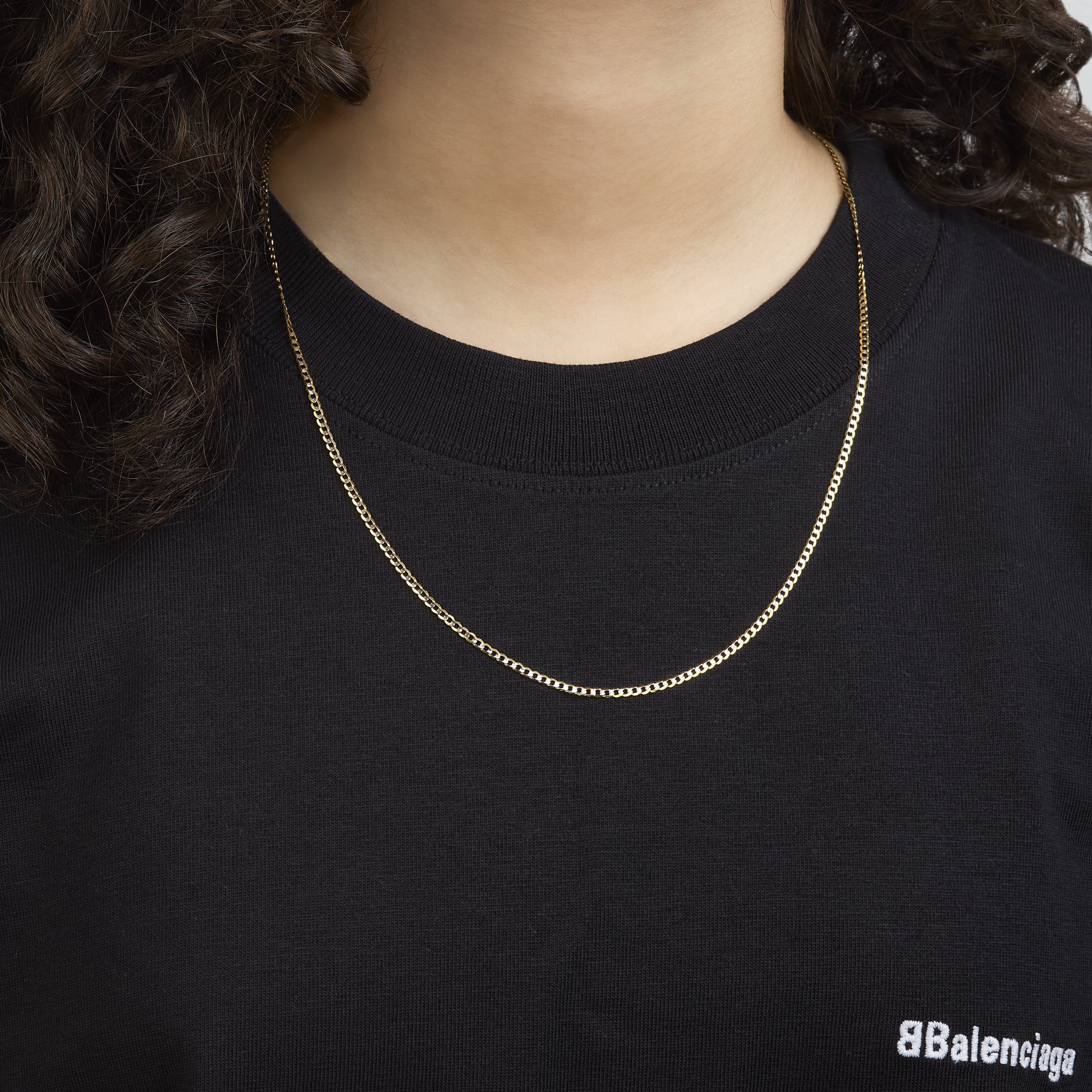 Cadena Barbada Diamantada 14K  + Estuche | cadena de oro | Maestros Joyeros