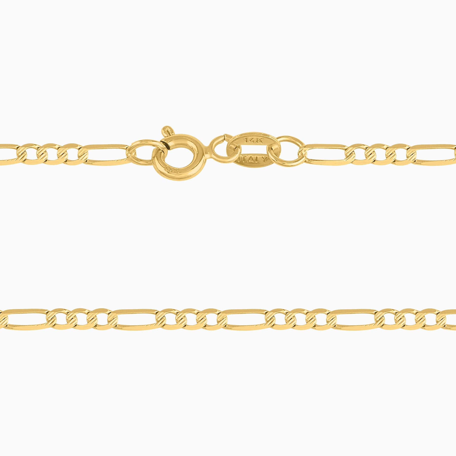 Cadena 3X1 Tejido Fígaro Troquelado 14K Oro Amarillo + Estuche | cadena de oro | Maestros Joyeros
