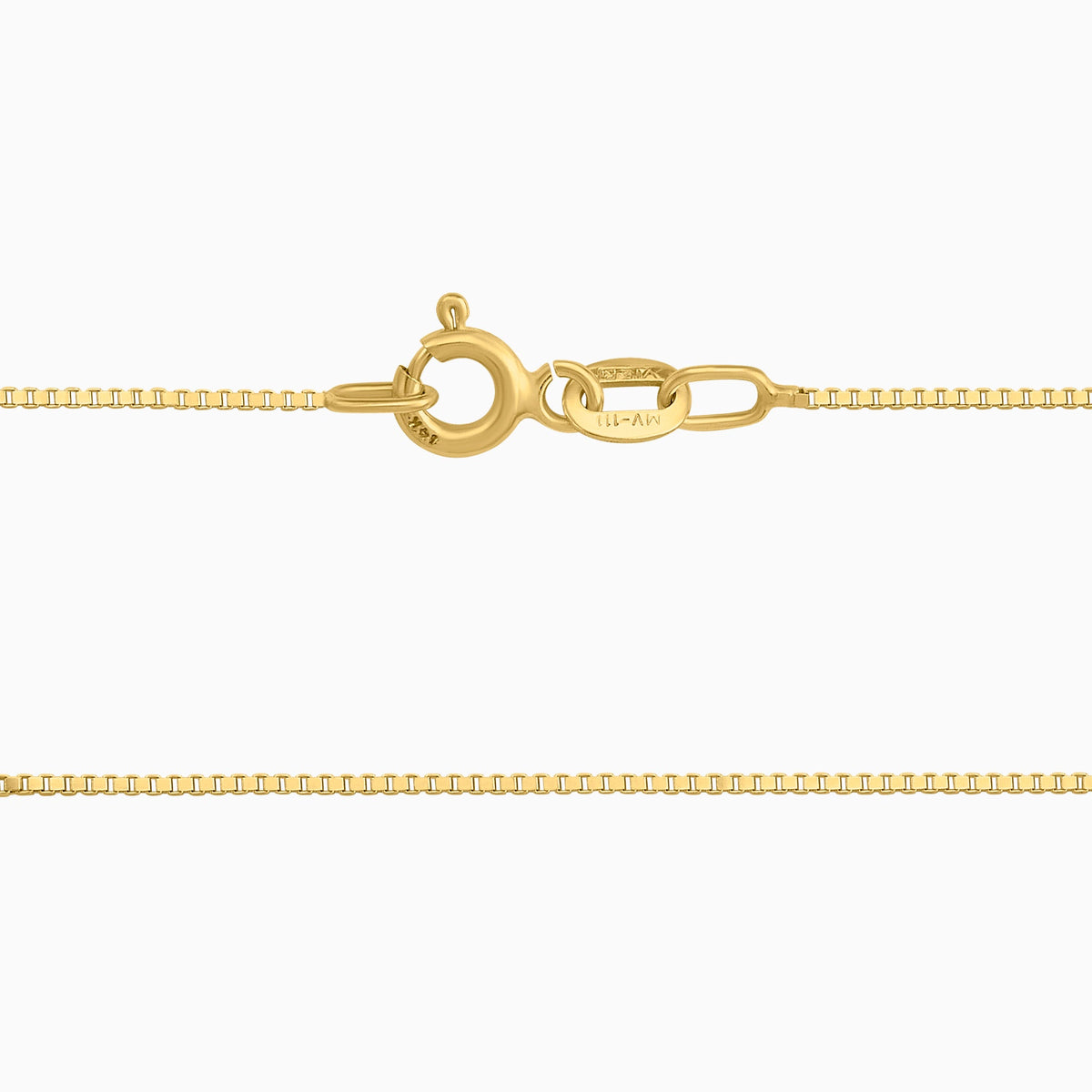 Cadena Tejido Caja Cuadrada 14K Oro Amarillo + Estuche | cadena de oro | Maestros Joyeros