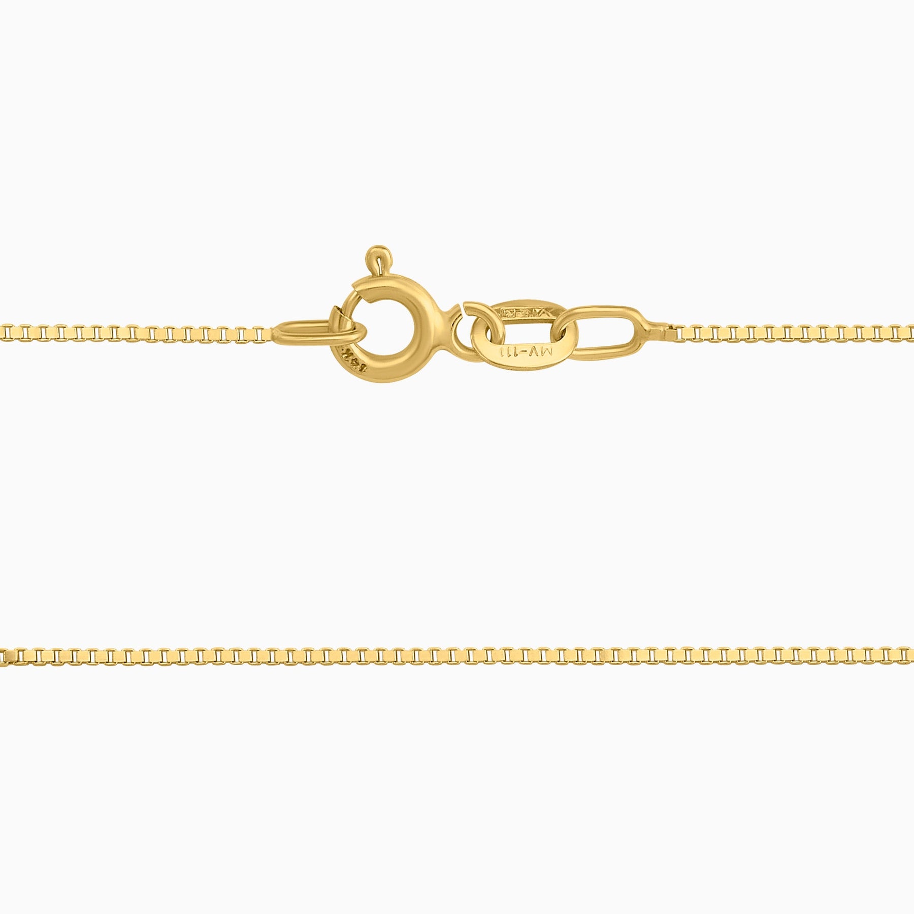 Cadena Tejido Caja Cuadrada 14K Oro Amarillo + Estuche | cadena de oro | Maestros Joyeros