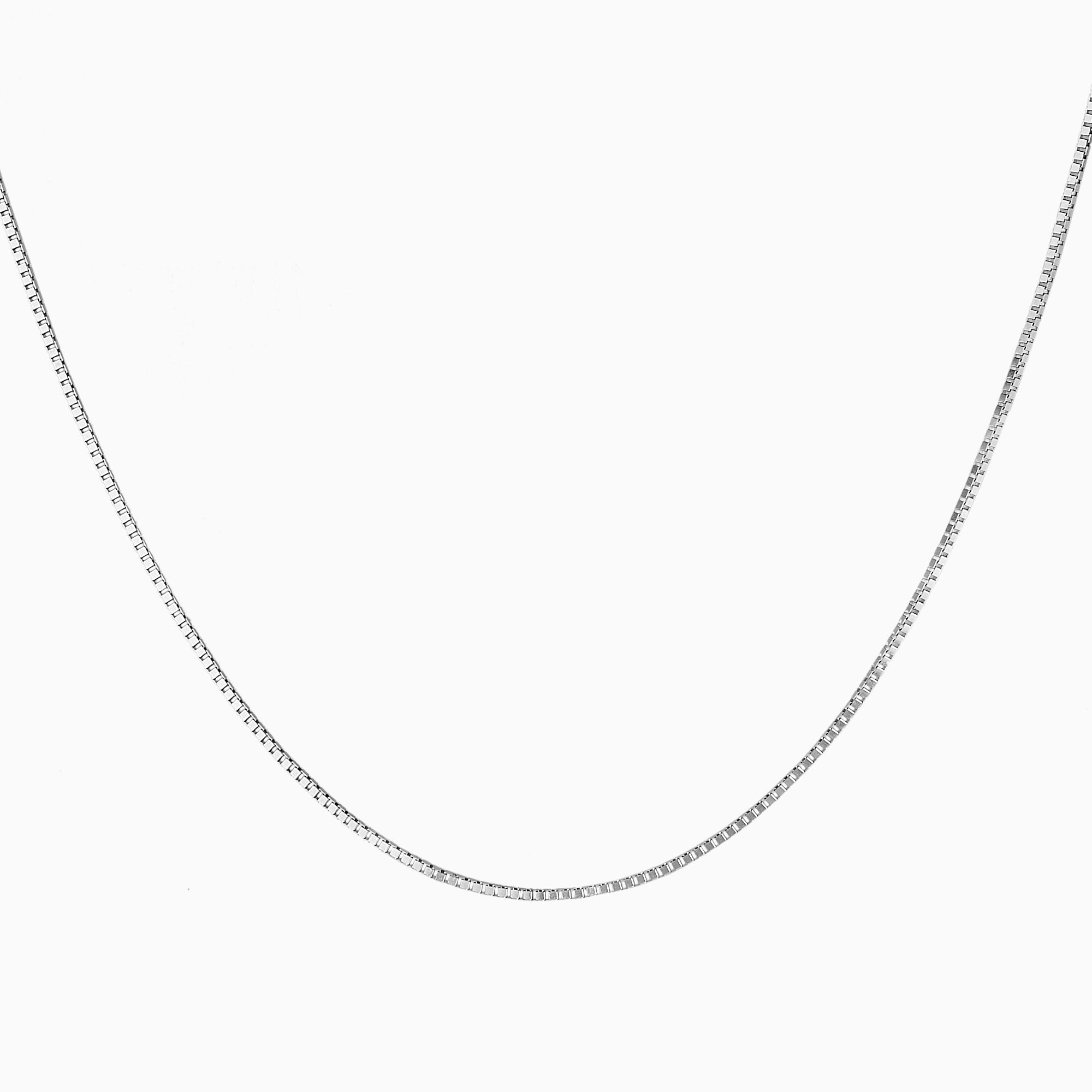 Cadena Tejido Caja 14K Oro Blanco + Estuche | cadena de oro | Maestros Joyeros