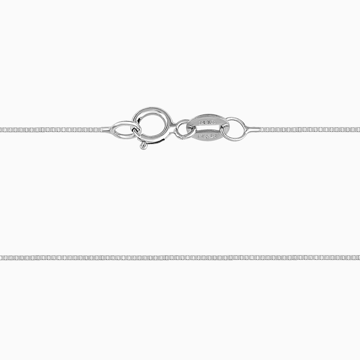 Cadena Tejido Caja 14K Oro Blanco + Estuche