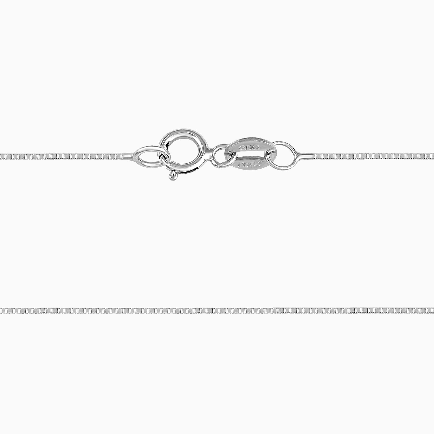 Cadena Tejido Caja 14K Oro Blanco + Estuche | cadena de oro | Maestros Joyeros