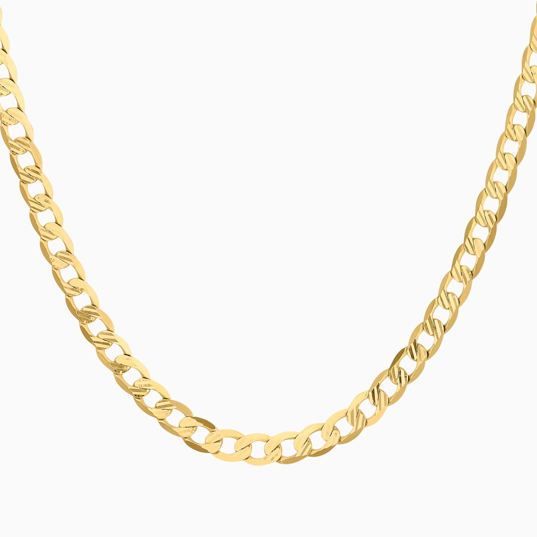 Cadena Barbada Troquelado 14K Oro Amarillo + Estuche | cadena de oro | Maestros Joyeros