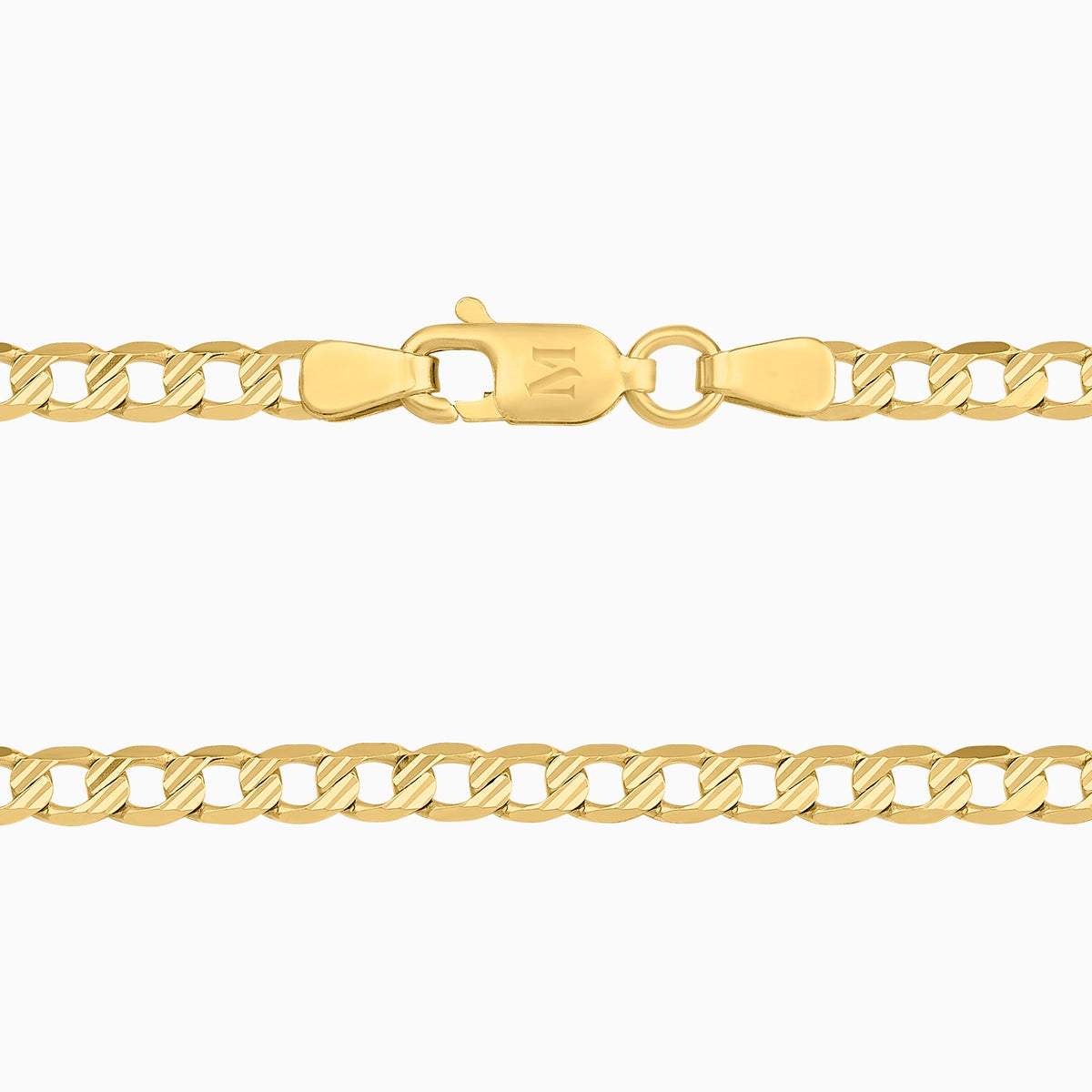 Cadena Barbada Troquelado 14K Oro Amarillo + Estuche | cadena de oro | Maestros Joyeros