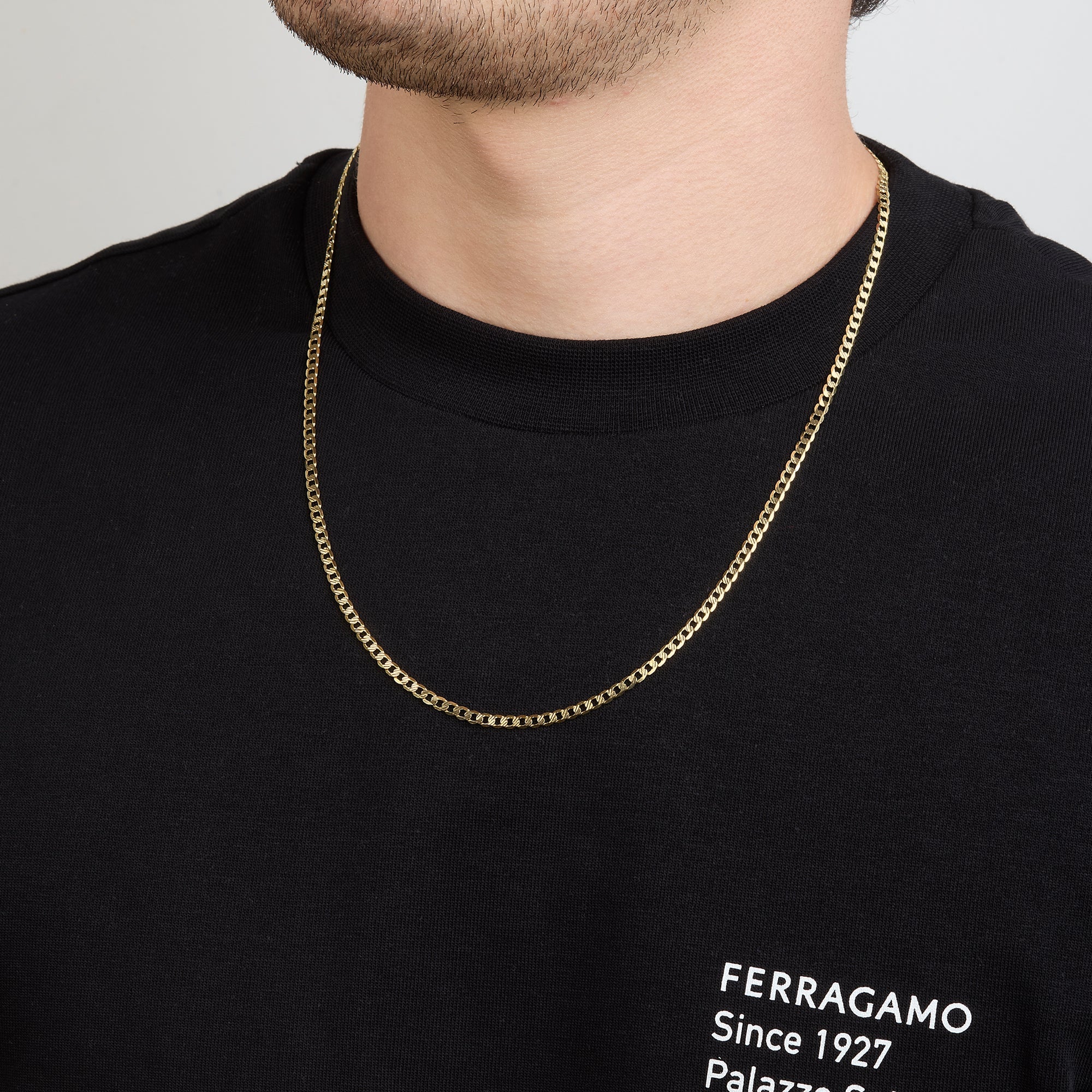 Cadena Barbada Troquelado 14K Oro Amarillo + Estuche | cadena de oro | Maestros Joyeros