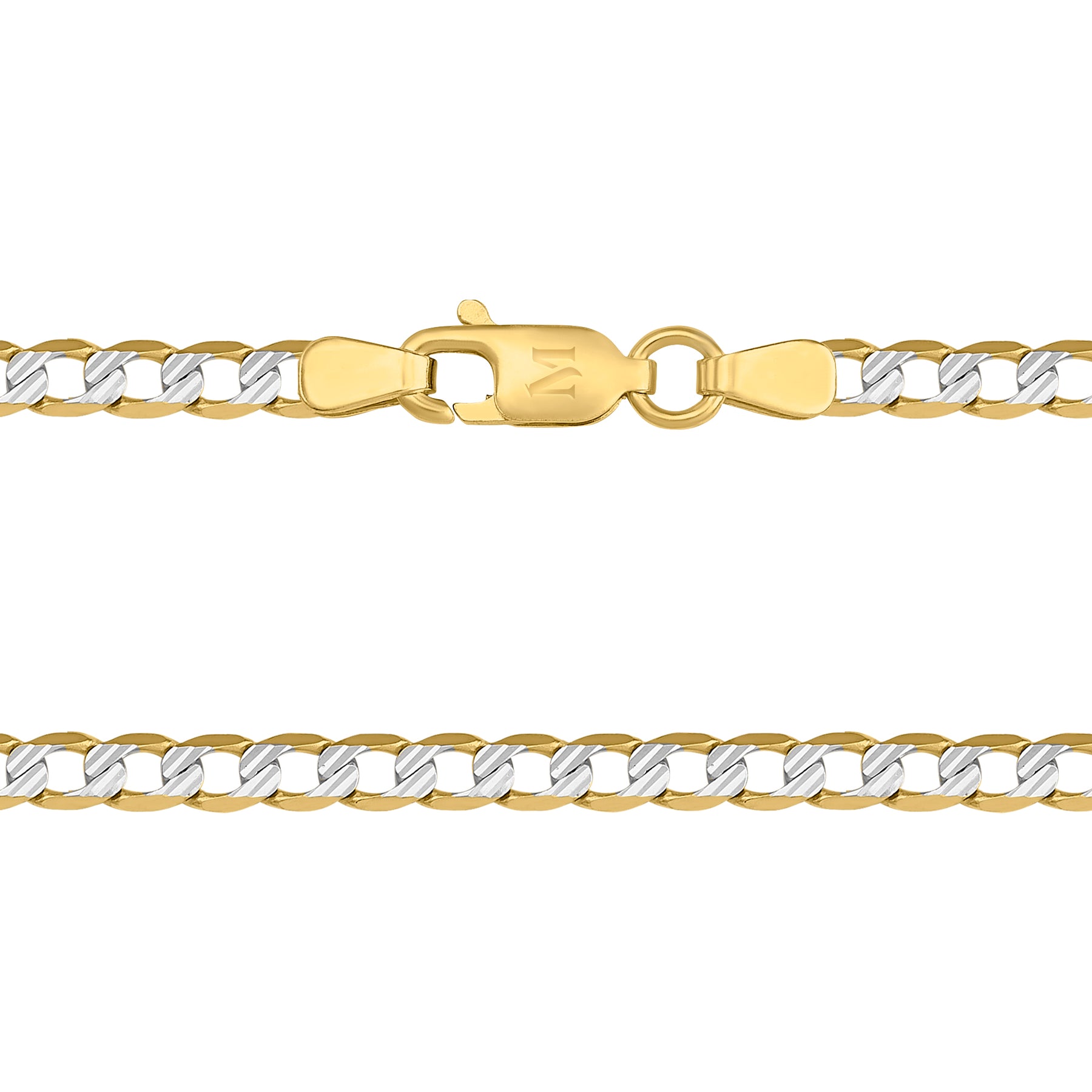 Cadena Barbada Diamantada 14K Oro Amarillo + Estuche | cadena de oro | Maestros Joyeros