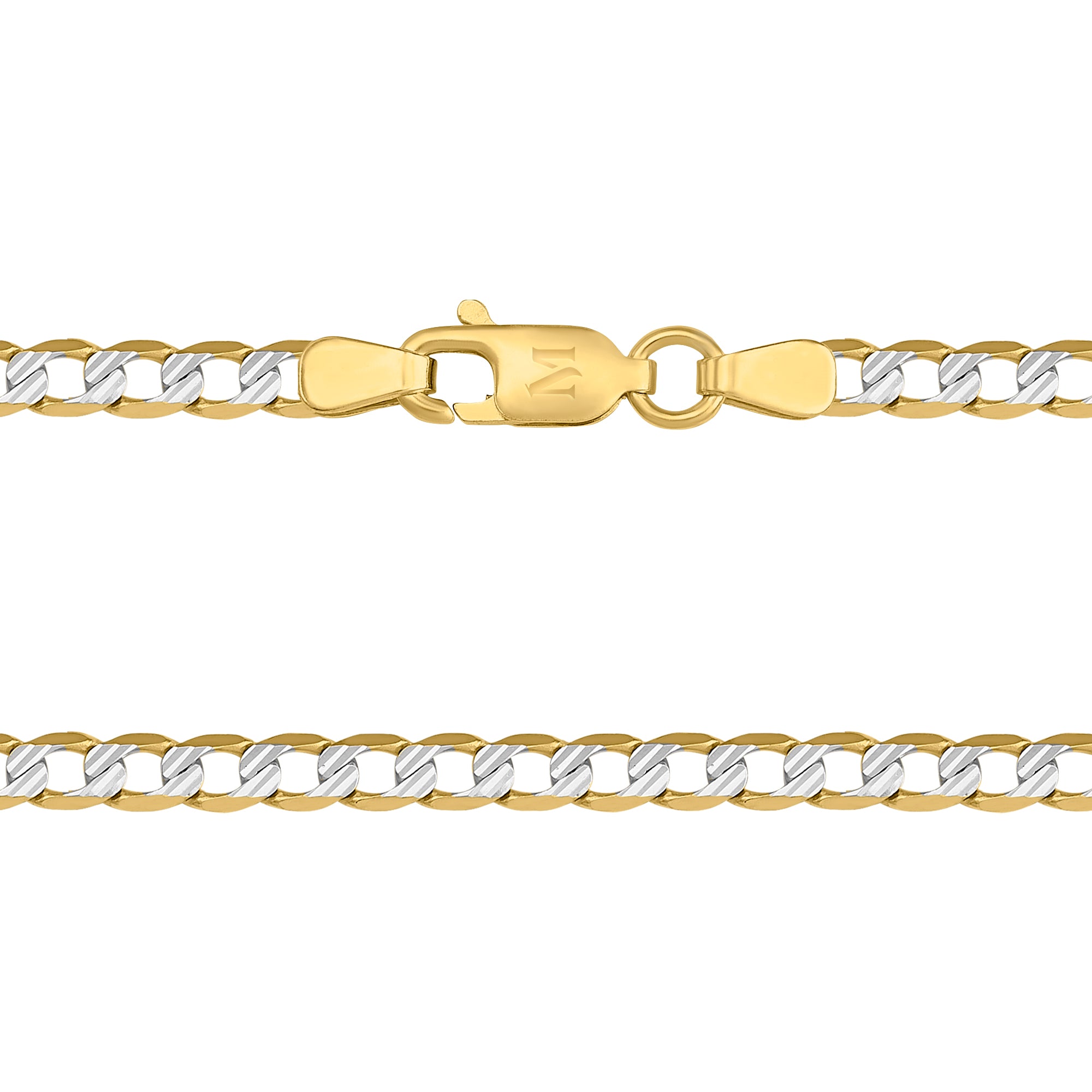 Cadena Barbada Diamantada 14K Oro Amarillo + Estuche | cadena de oro | Maestros Joyeros
