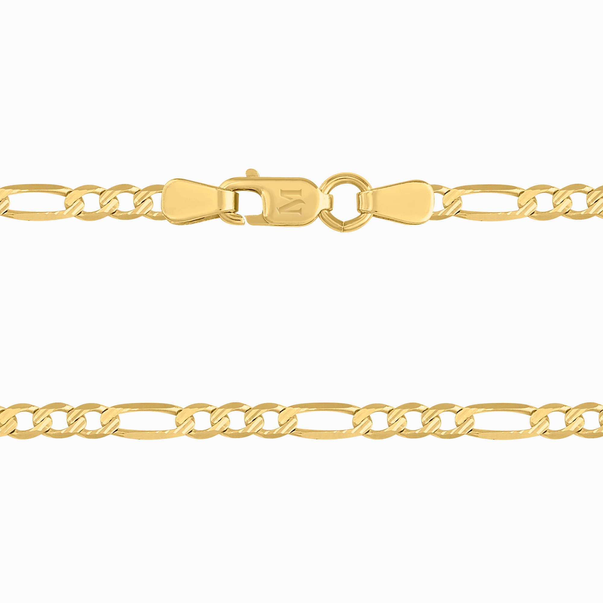 Cadena 3X1 Tejido Fígaro Troquelado 14K Oro Amarillo + Estuche | cadena de oro | Maestros Joyeros