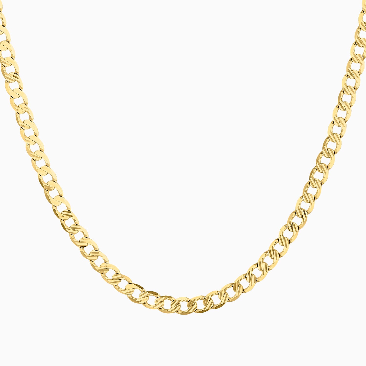 Cadena Barbada Troquelada 14K + Estuche | cadena de oro | Maestros Joyeros